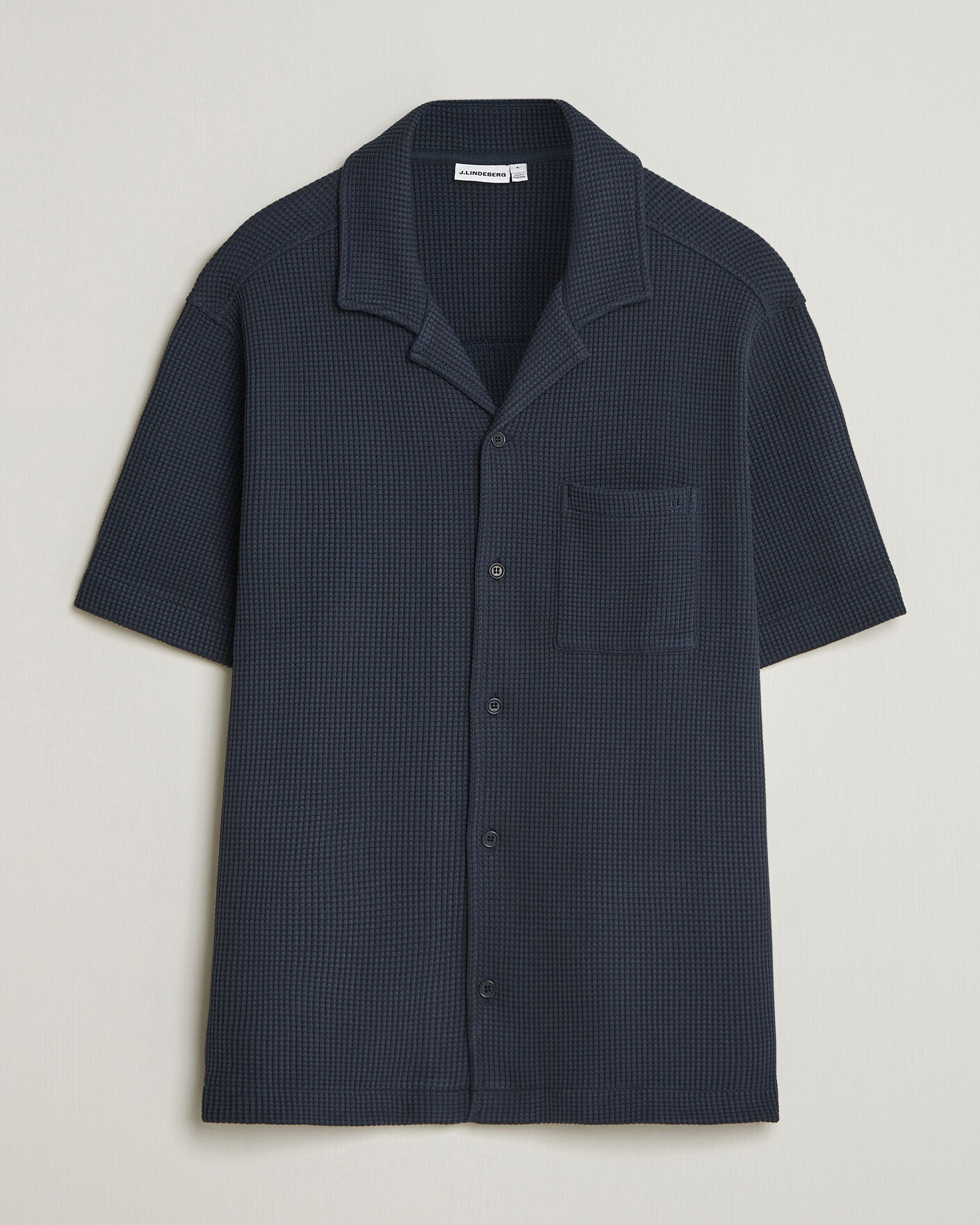 Herre | Skjorter | J.Lindeberg | Theron Waffle Resort Shirt Navy