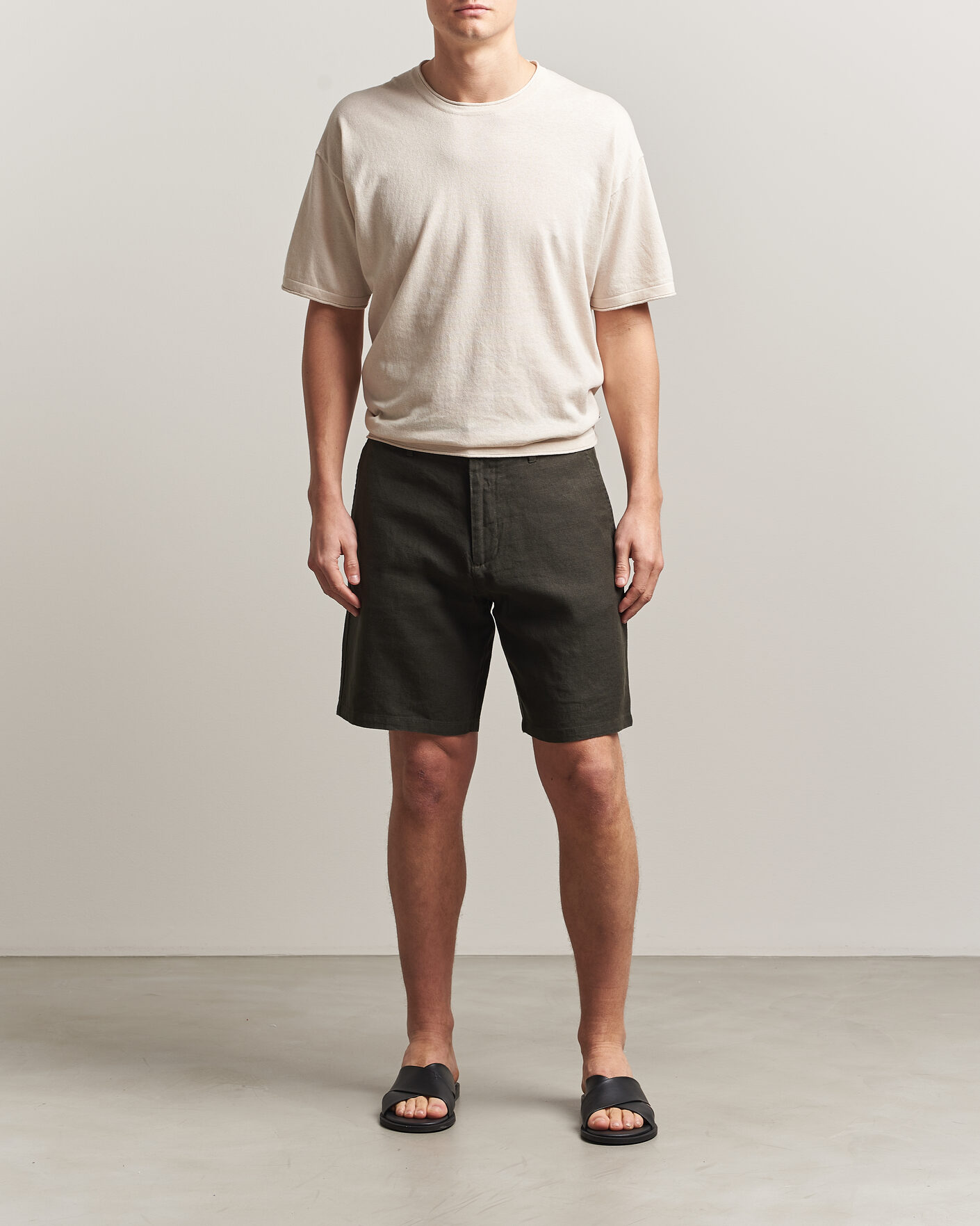 Herre | Shorts | NN07 | Aden Linen Shorts Dark Army