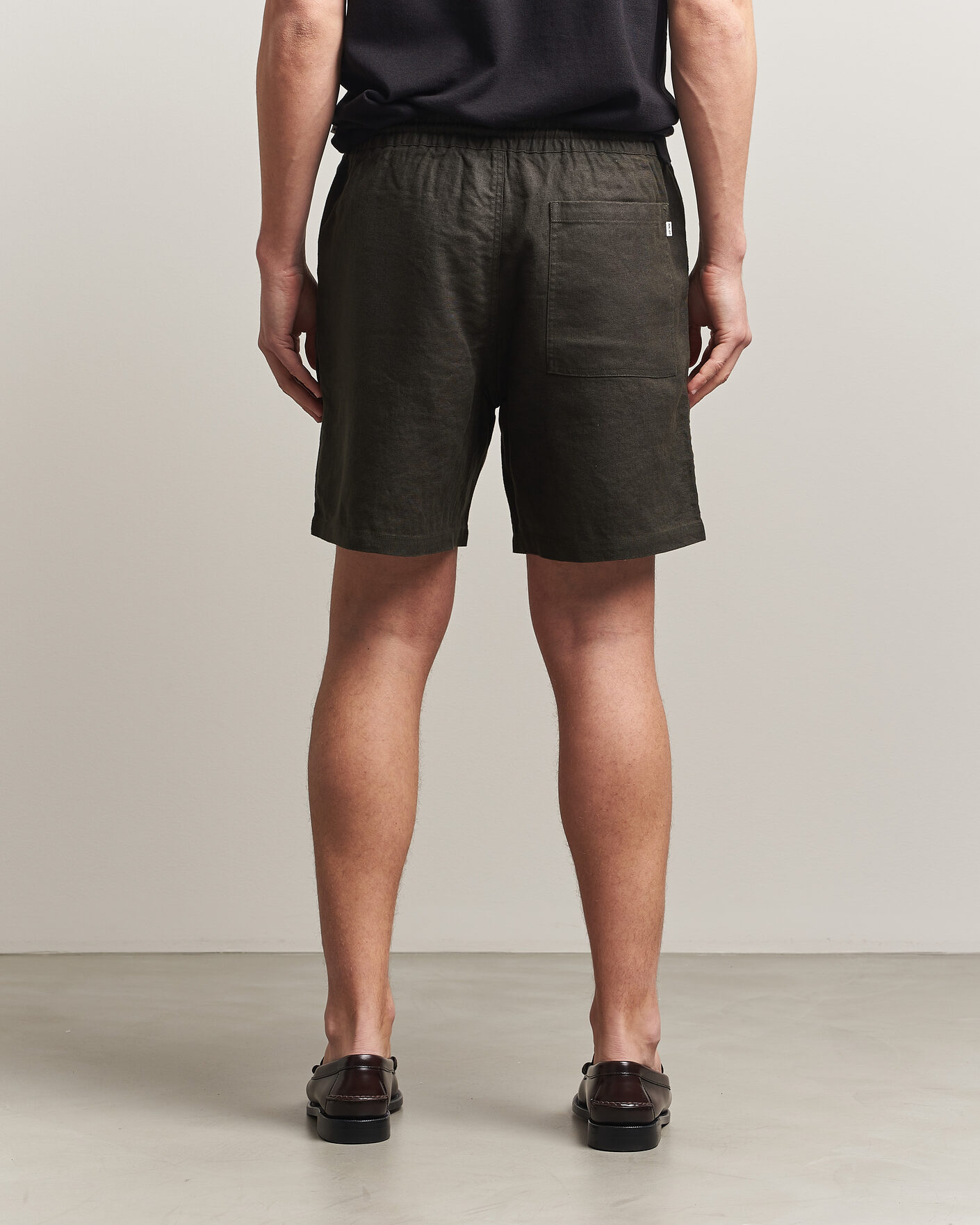 Herre | Shorts | NN07 | Gregor Linen Drawstring Shorts Dark Army