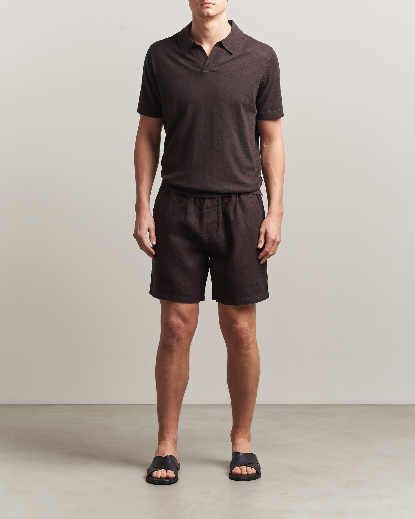 Herre | Shorts | NN07 | Gregor Linen Drawstring Shorts Dusky Port