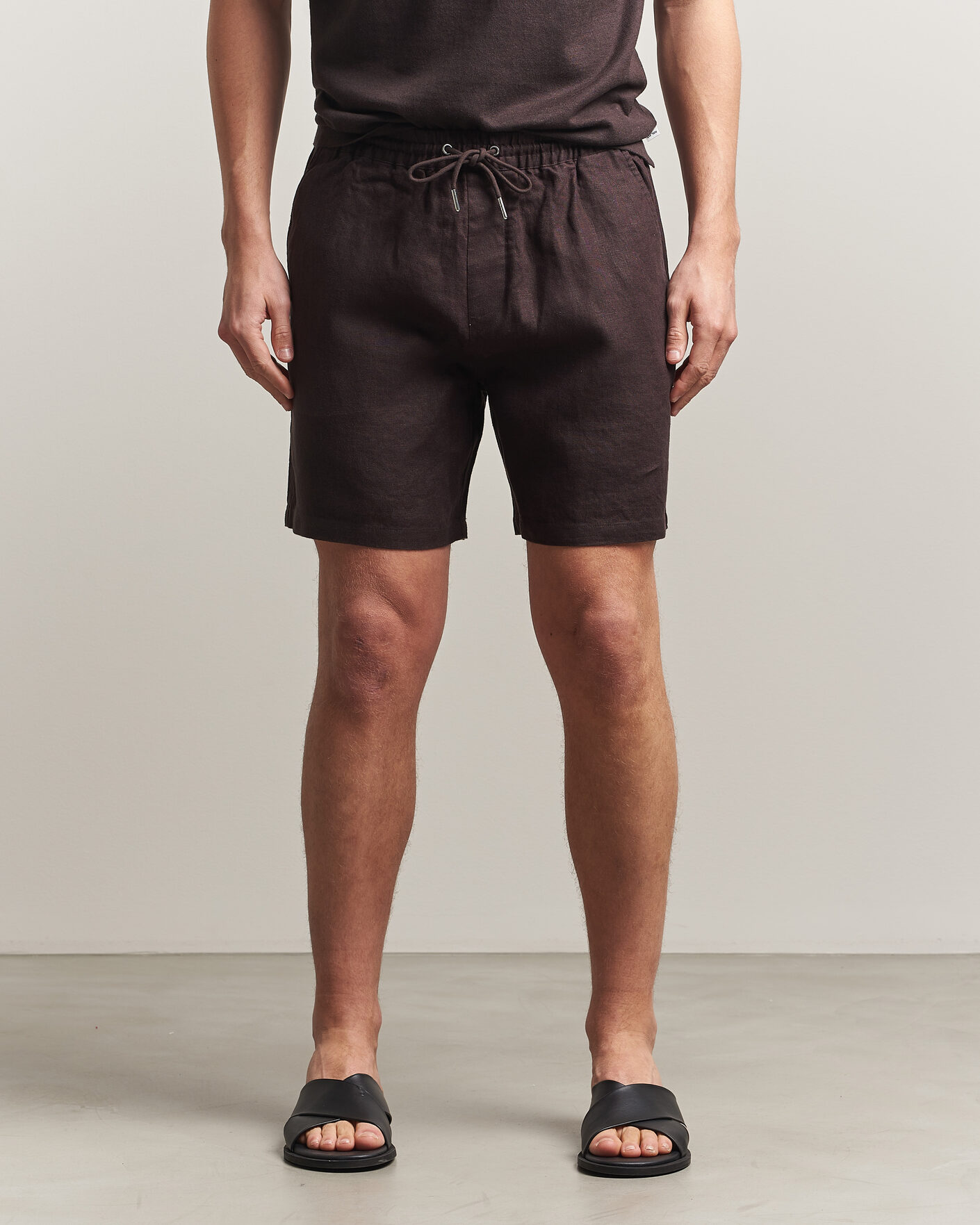 Herre | Shorts | NN07 | Gregor Linen Drawstring Shorts Dusky Port
