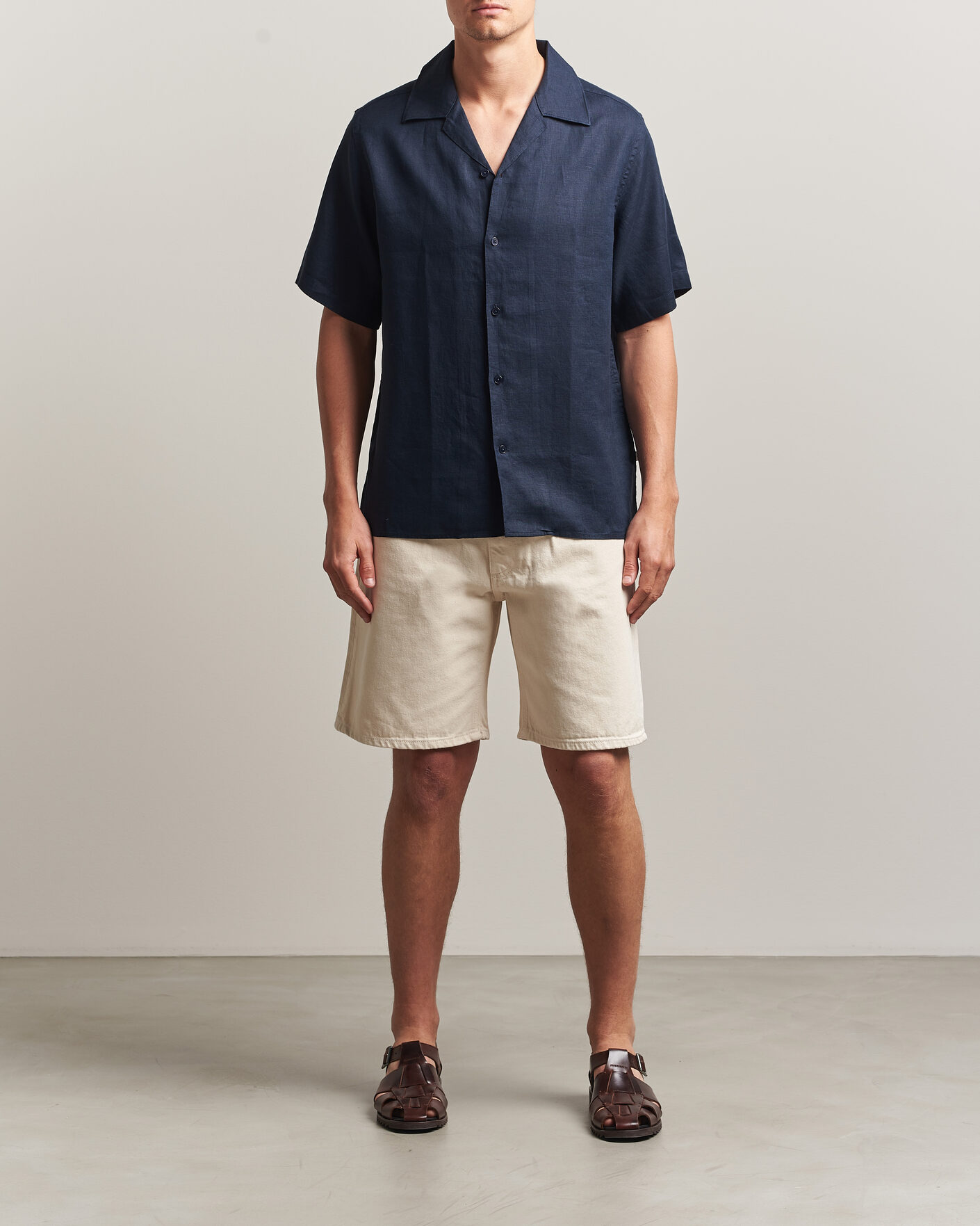 Herre | Skjorter | NN07 | Julio Linen Resort Shirt Navy Blue