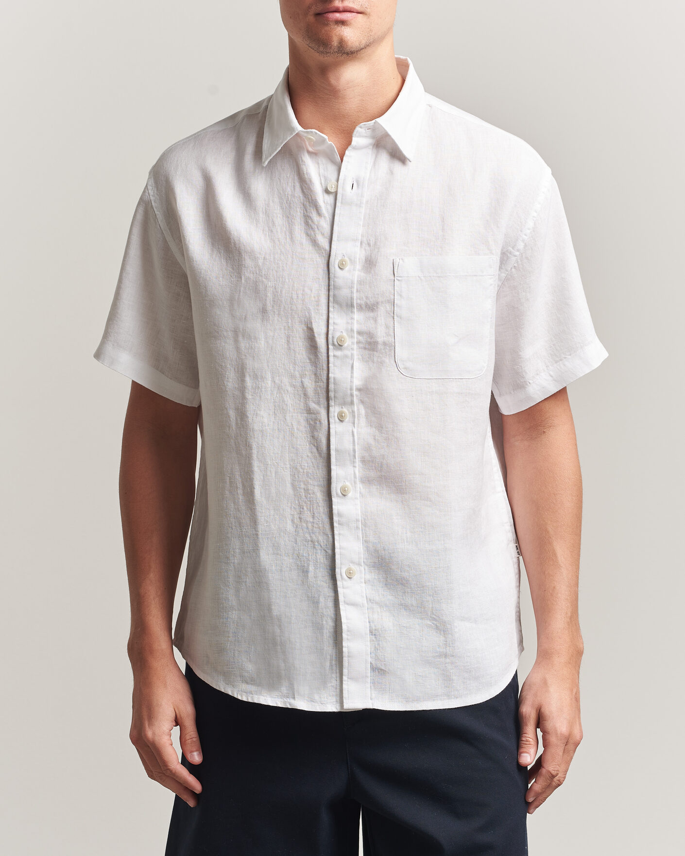 Herre | Skjorter | NN07 | Deon Linen Short Sleeve Shirt White