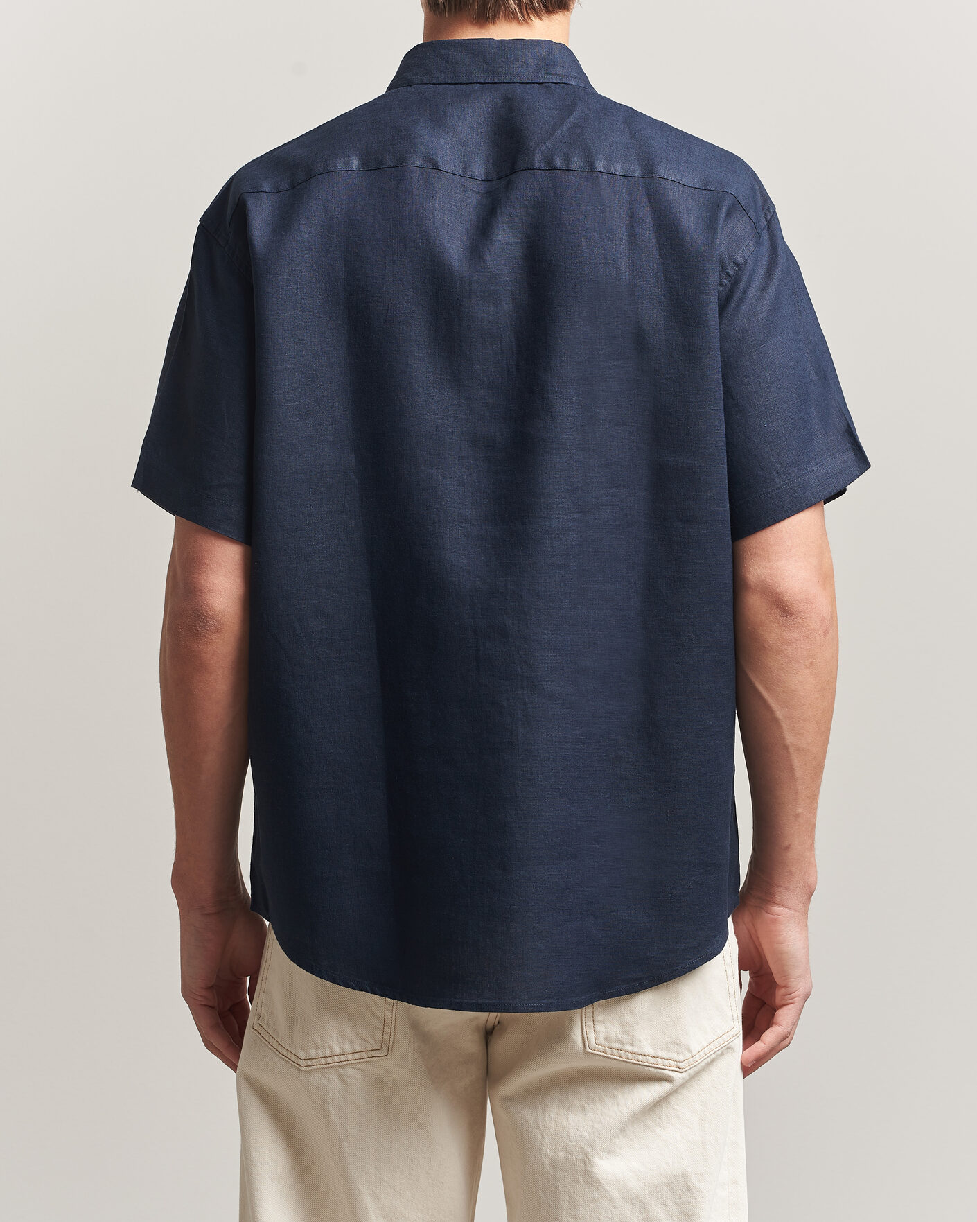 Herre | Skjorter | NN07 | Deon Linen Short Sleeve Shirt Navy Blue