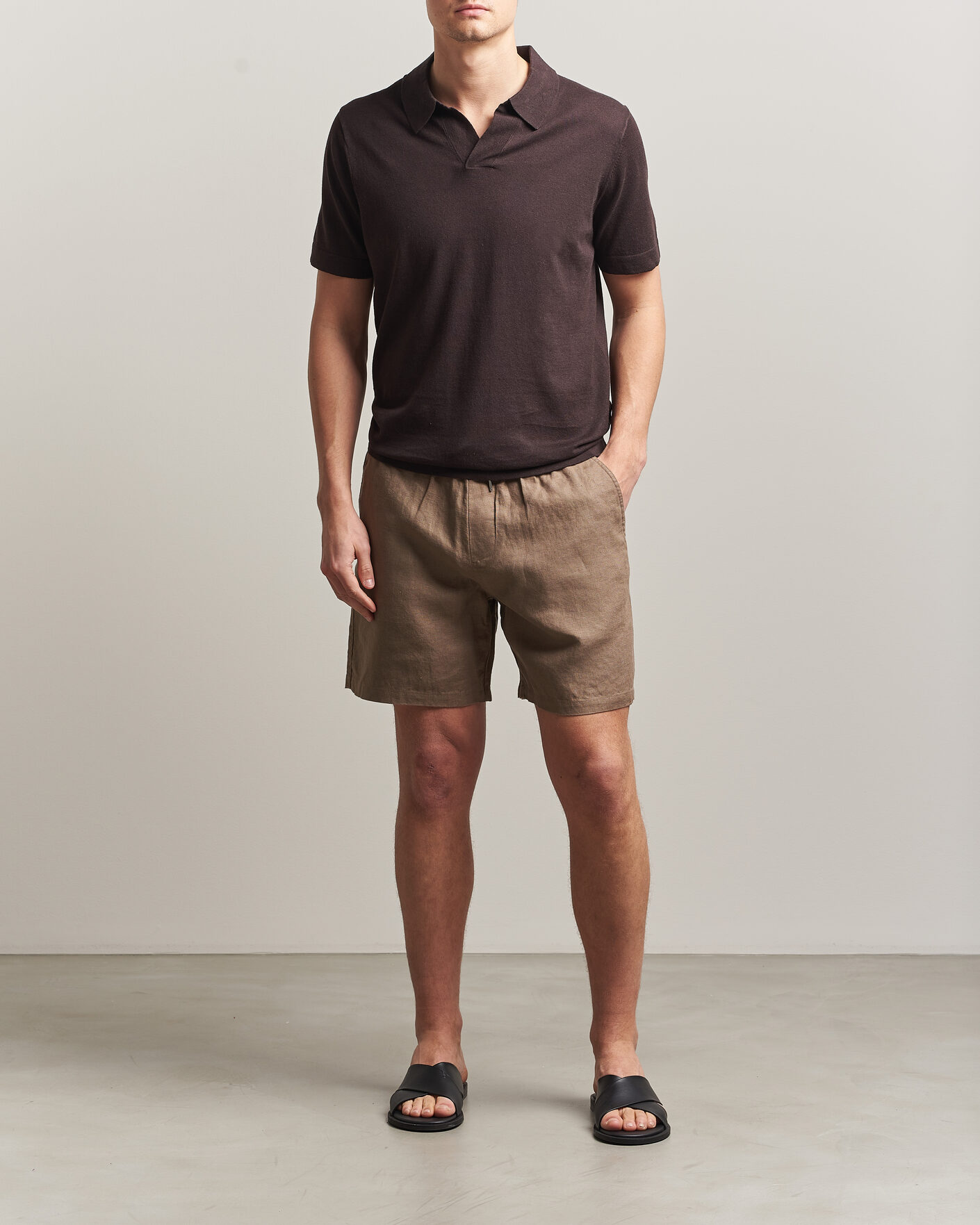 Herre | Pikéer | NN07 | Ryan Cotton/Linen Polo Dusky Port