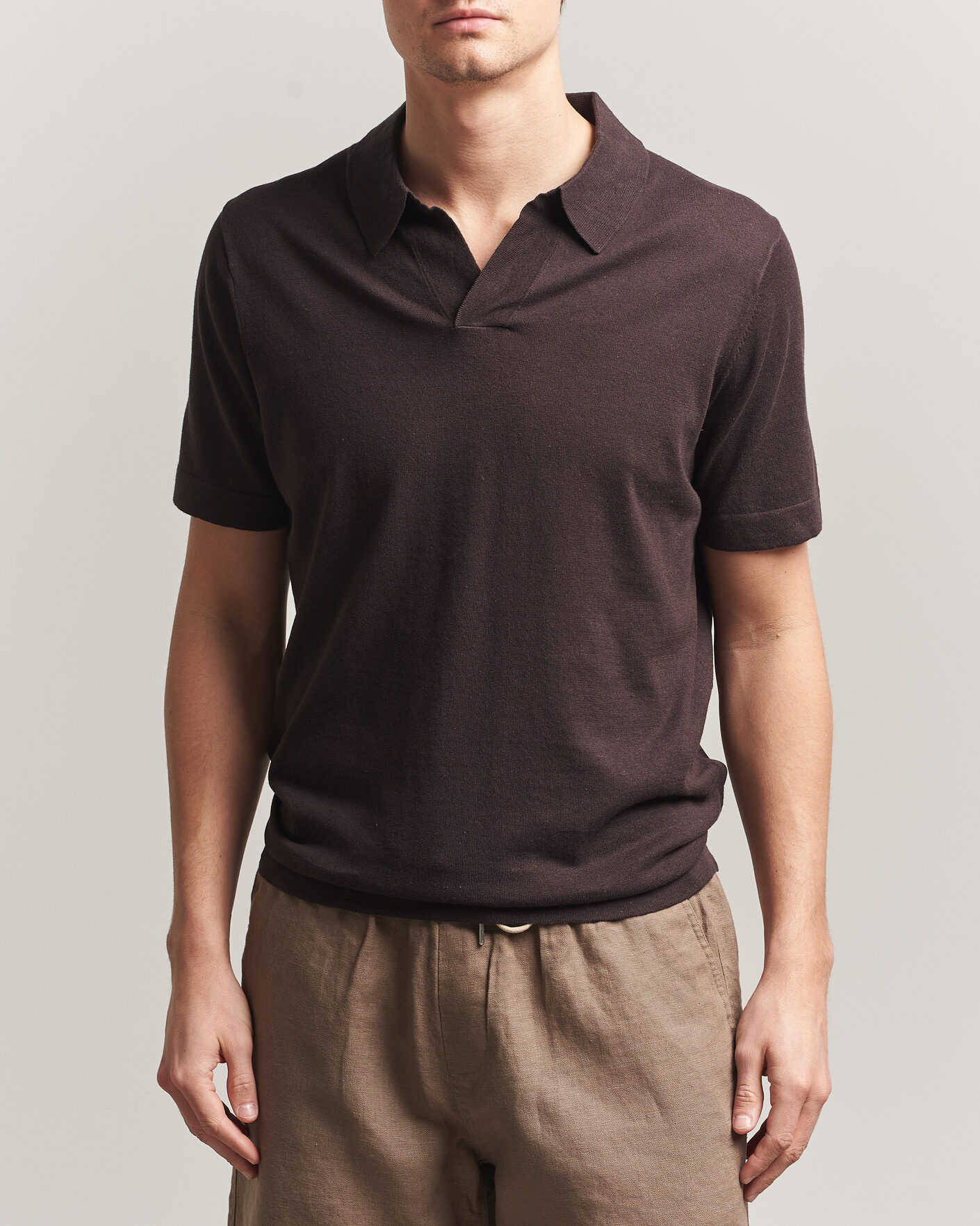 Herre | Pikéer | NN07 | Ryan Cotton/Linen Polo Dusky Port