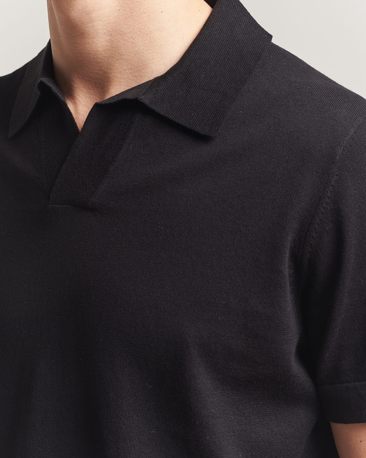 Herre | Pikéer | NN07 | Ryan Cotton/Linen Polo Black