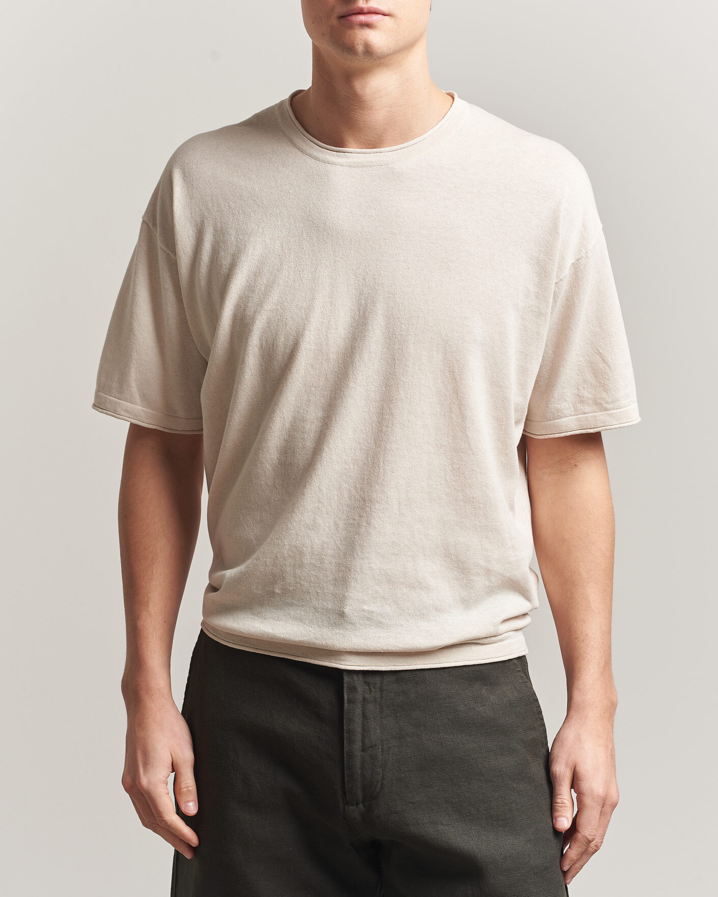 Herre | T-Shirts | NN07 | Ryan Cotton/Linen T-Shirt Oat