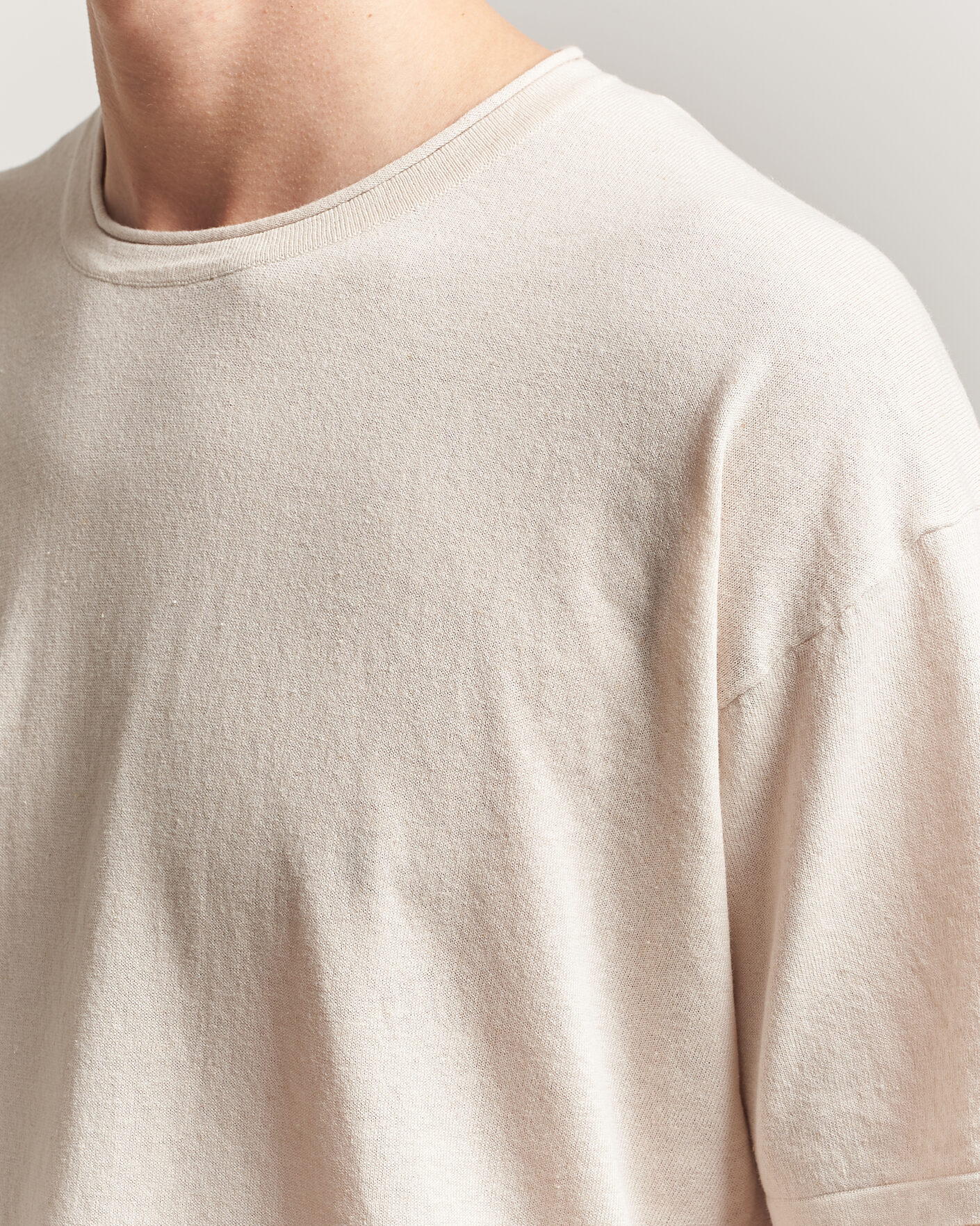 Herre | T-Shirts | NN07 | Ryan Cotton/Linen T-Shirt Oat