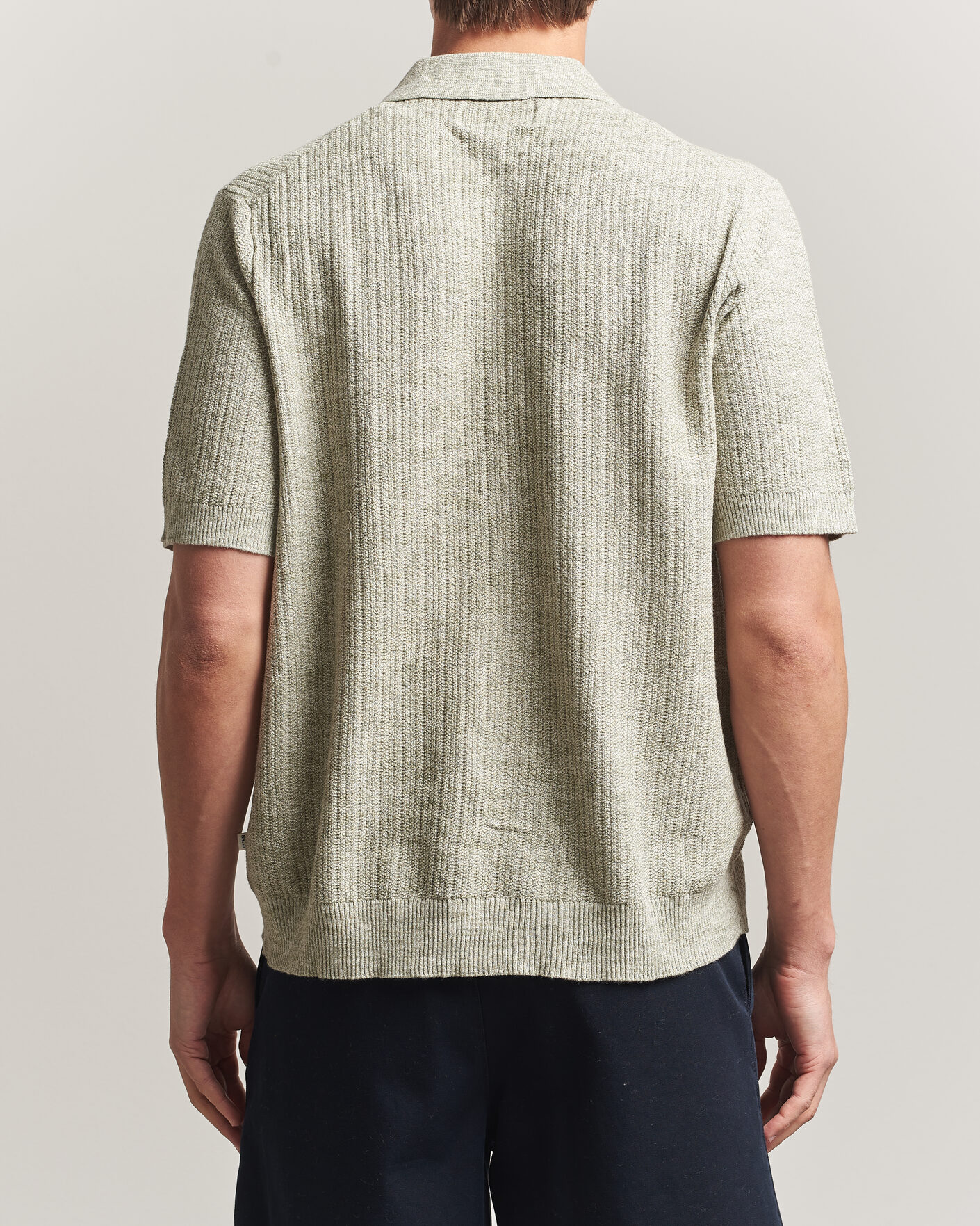Herre | Skjorter | NN07 | Nolan Knitted Short Sleeve Shirt Sage Green