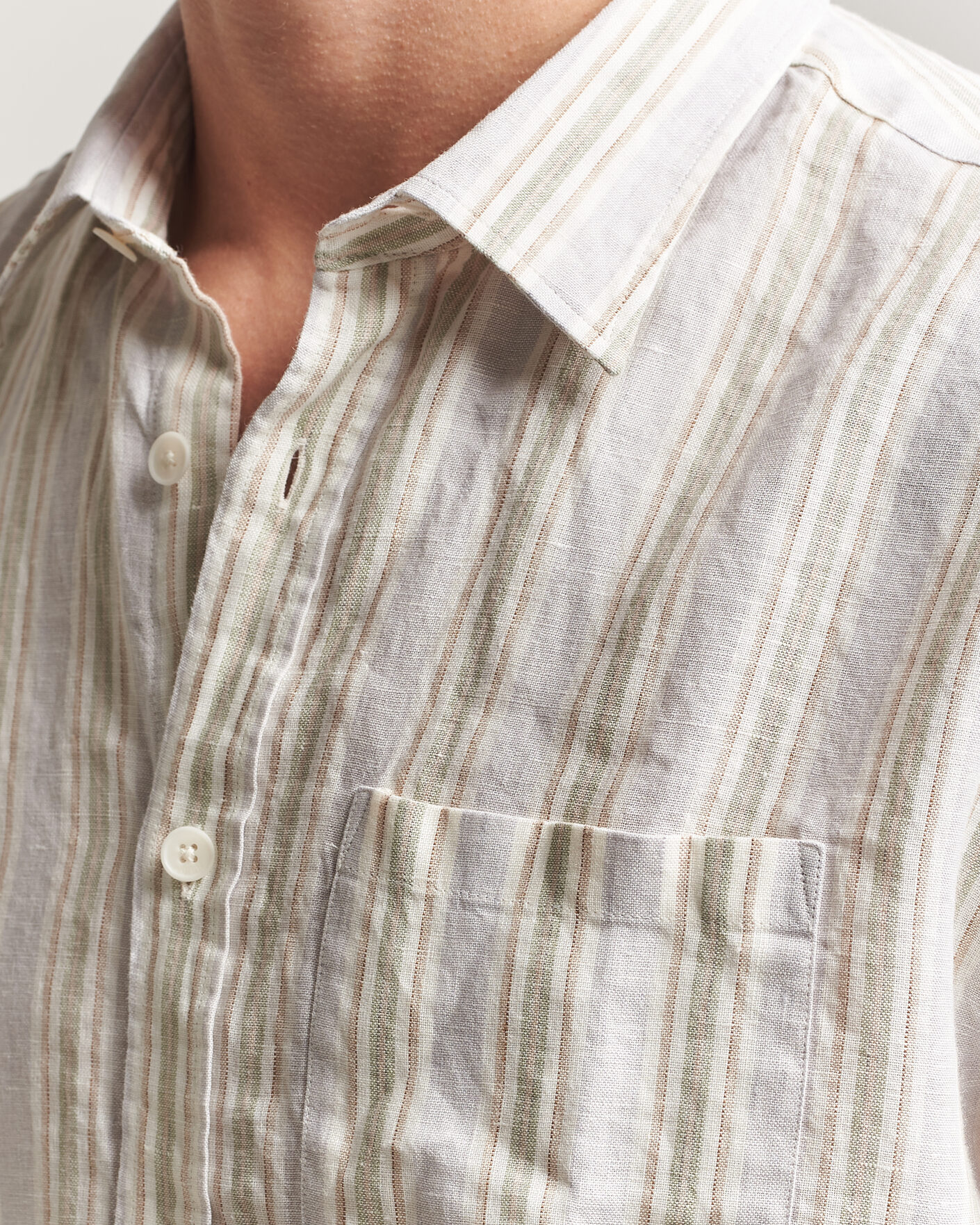 Herre | Skjorter | NN07 | Deon Linen Shirt Mint Stripe