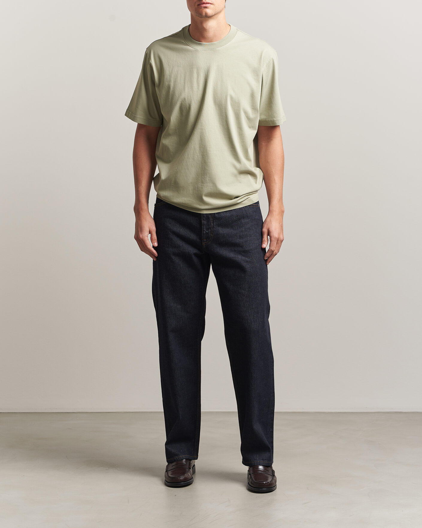 Herre | T-Shirts | NN07 | Adam Crew Neck T-Shirt Sage Green