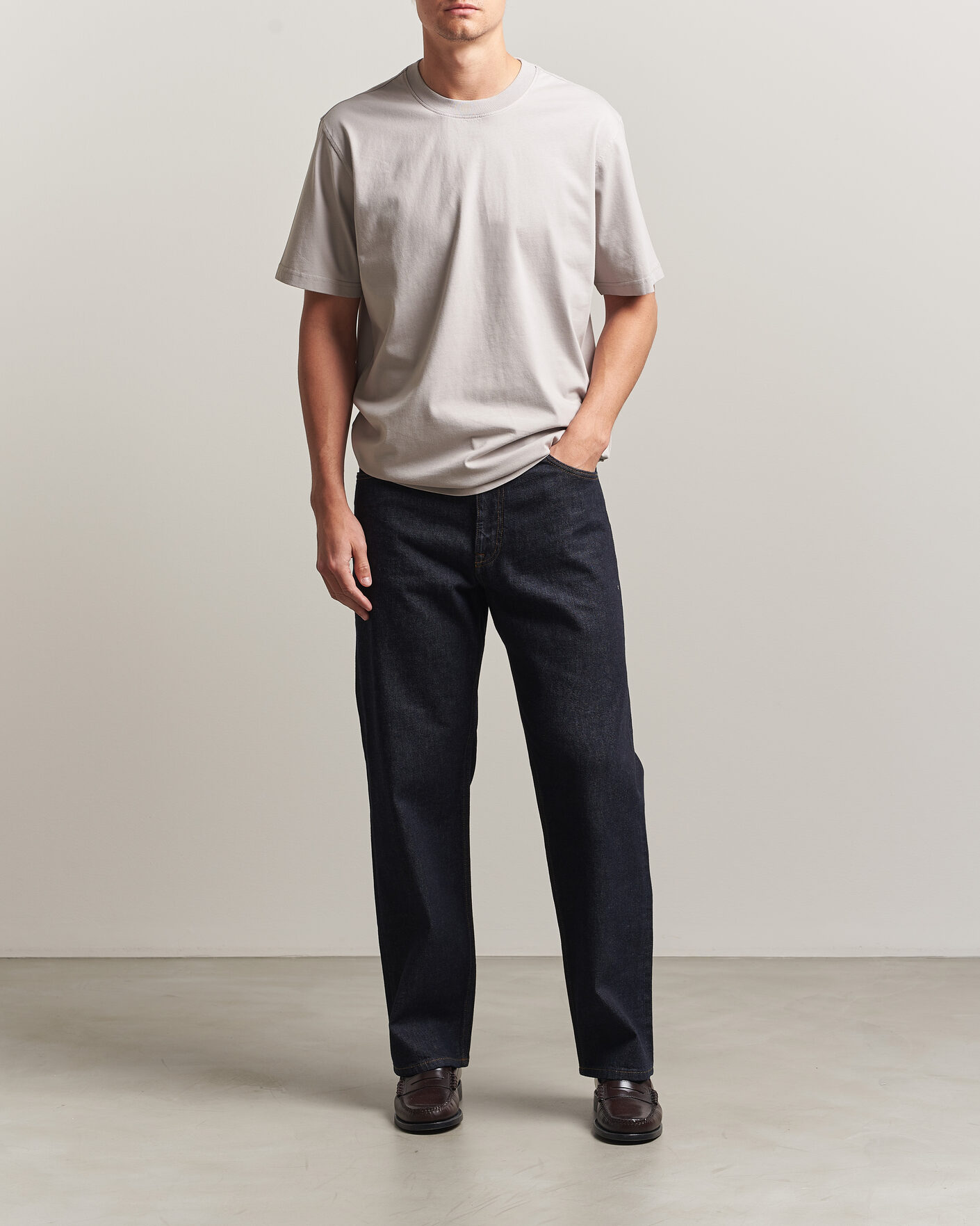 Herre | T-Shirts | NN07 | Adam Crew Neck T-Shirt Moon Dust