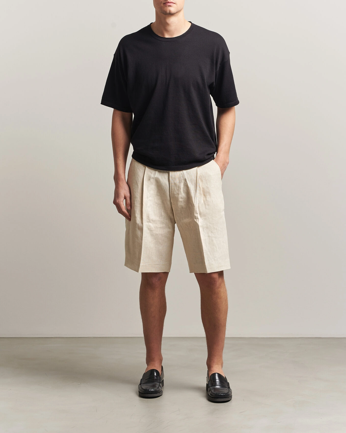 Herre | Shorts | NN07 | Kay Relaxed Fit Linen Drawstring Shorts Oat