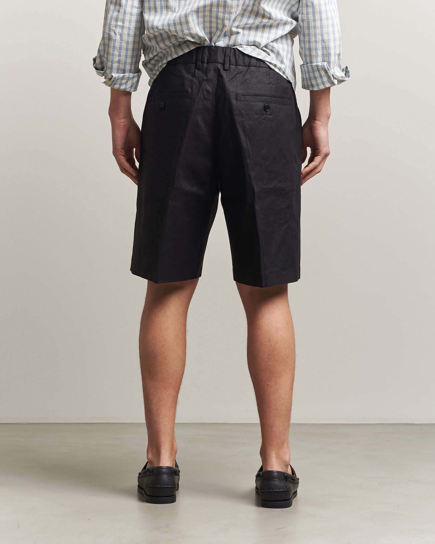 Herre | Shorts | NN07 | Kay Relaxed Fit Linen Drawstring Shorts Black