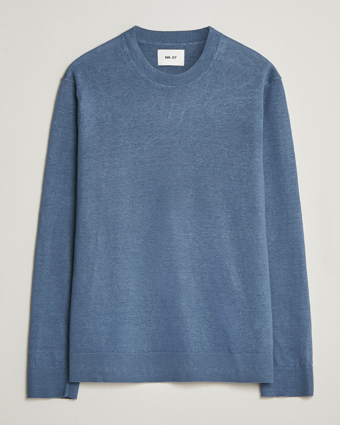 Herre | Gensere | NN07 | Ted Linen Knitted Sweater Stone Blue