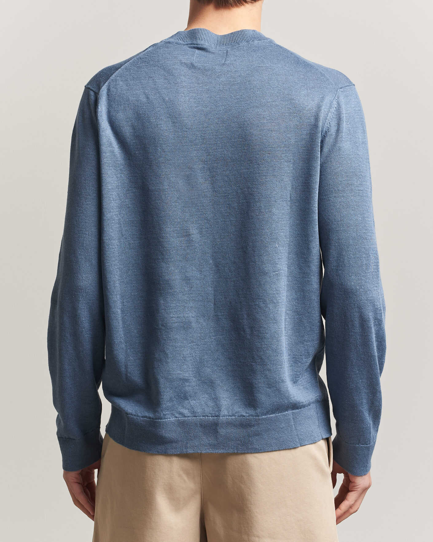 Herre | Gensere | NN07 | Ted Linen Knitted Sweater Stone Blue