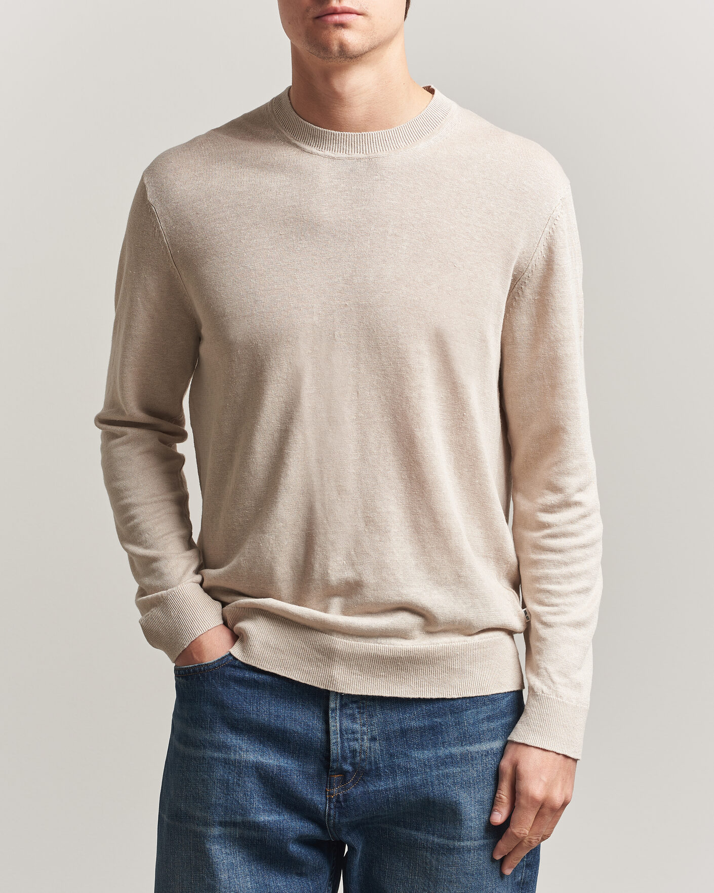 Herre | Gensere | NN07 | Ted Linen Knitted Sweater Oat