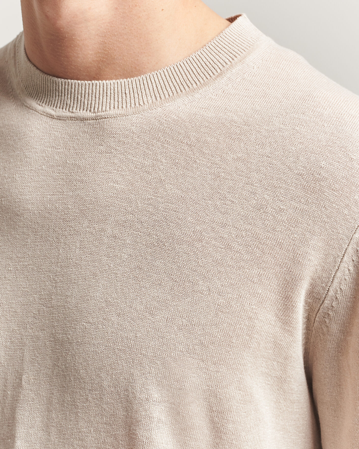Herre | Gensere | NN07 | Ted Linen Knitted Sweater Oat