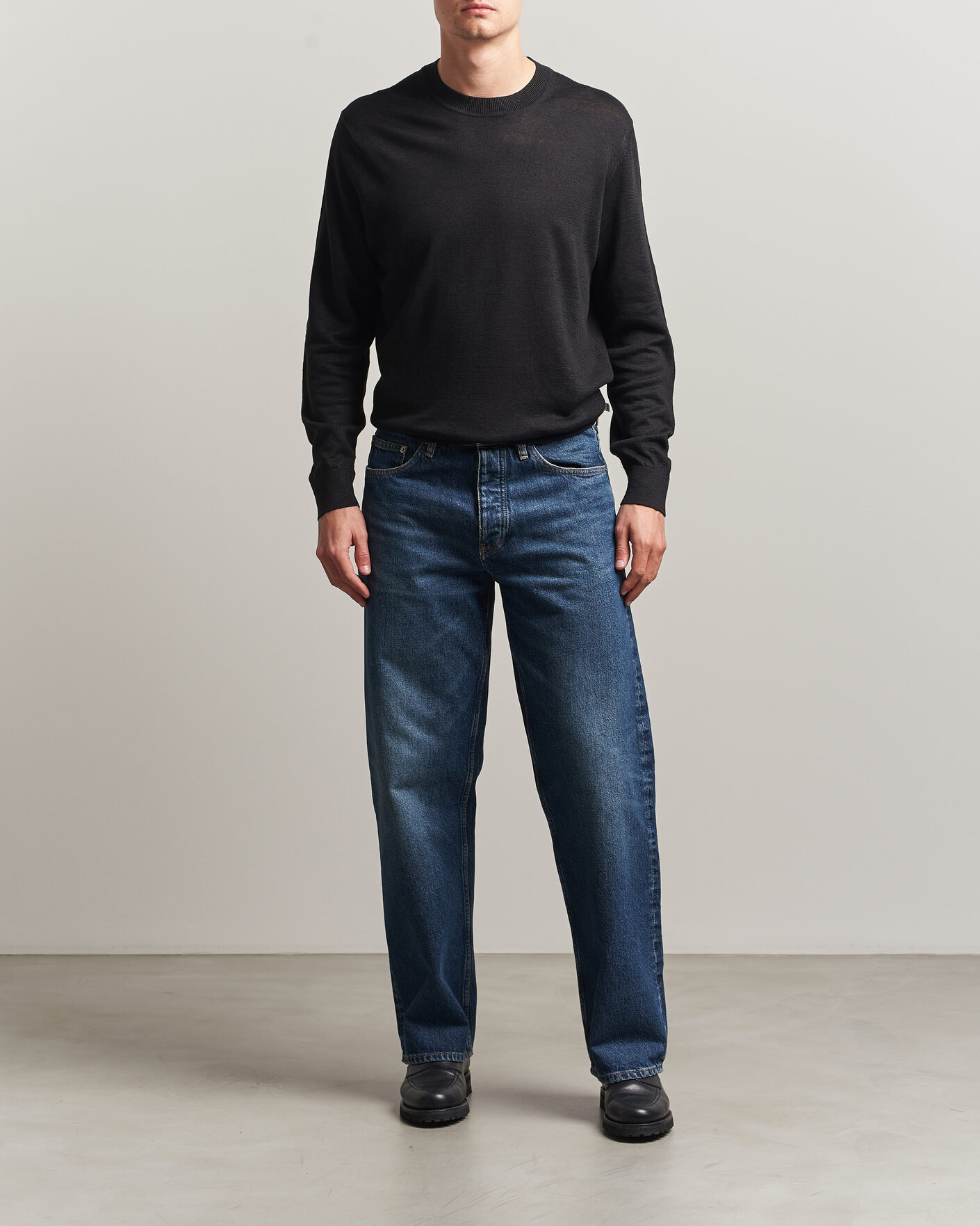 Herre | Gensere | NN07 | Ted Linen Knitted Sweater Black