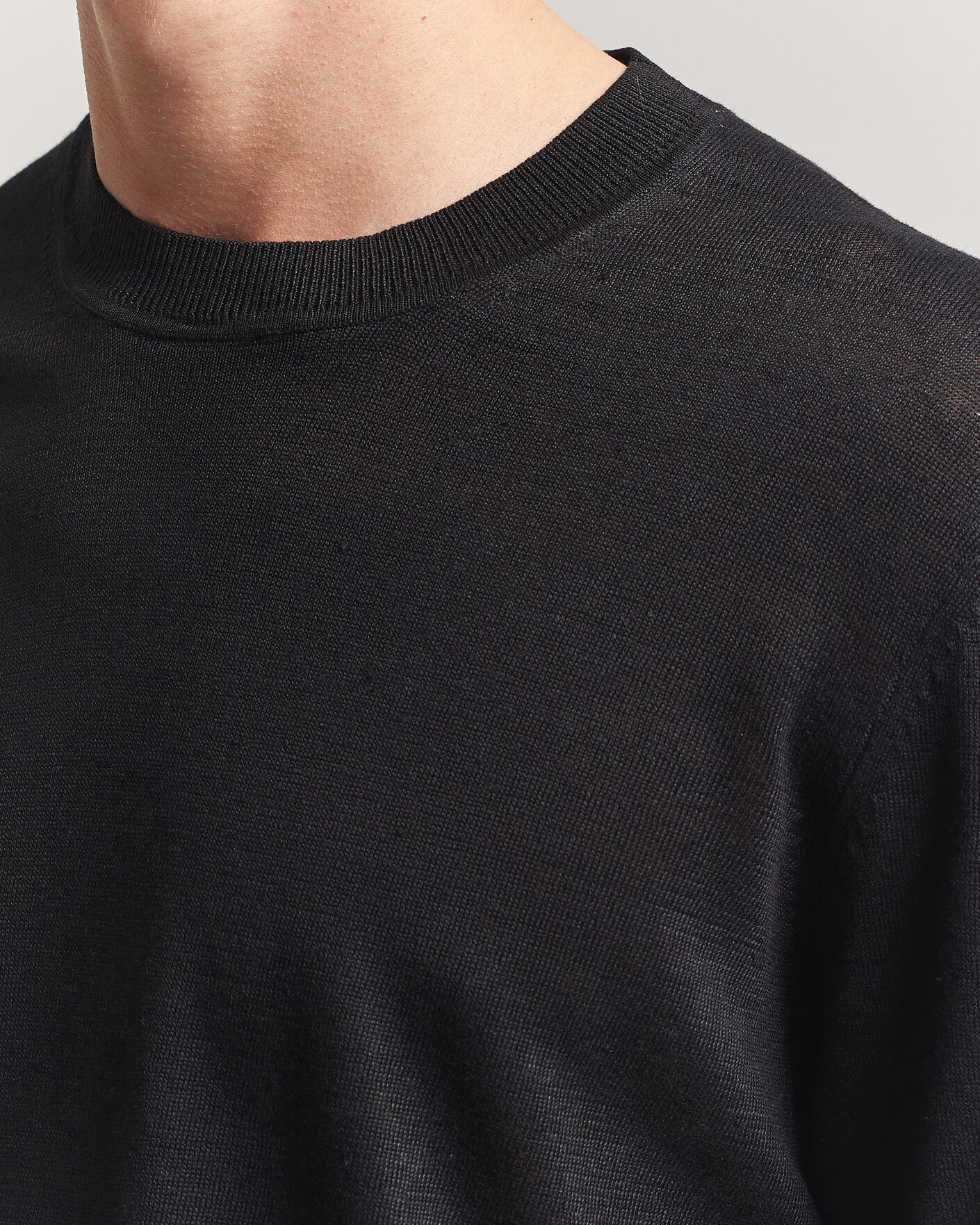 Herre | Gensere | NN07 | Ted Linen Knitted Sweater Black