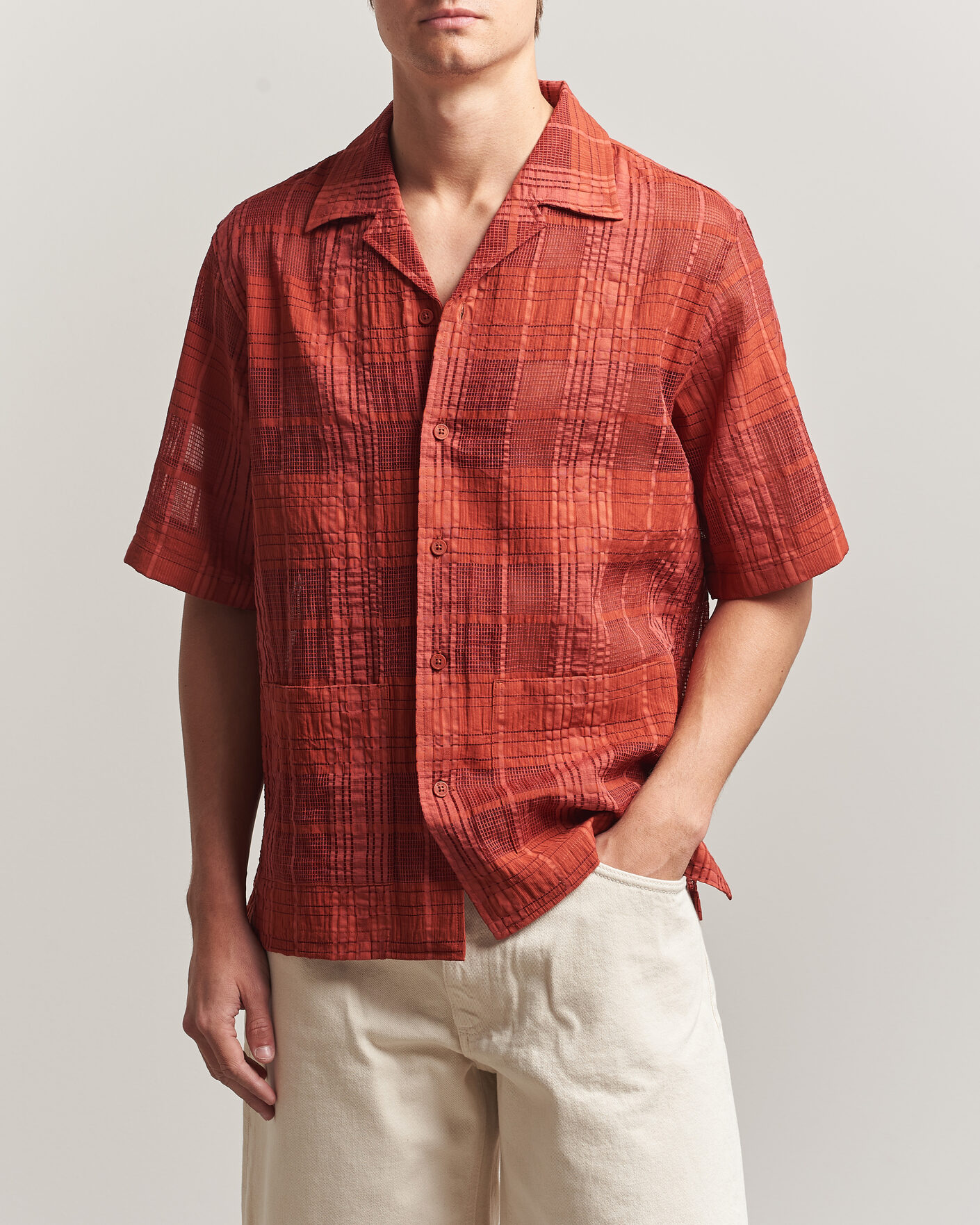 Herre | Skjorter | NN07 | Ben Short Sleeve Shirt Sienna Heat