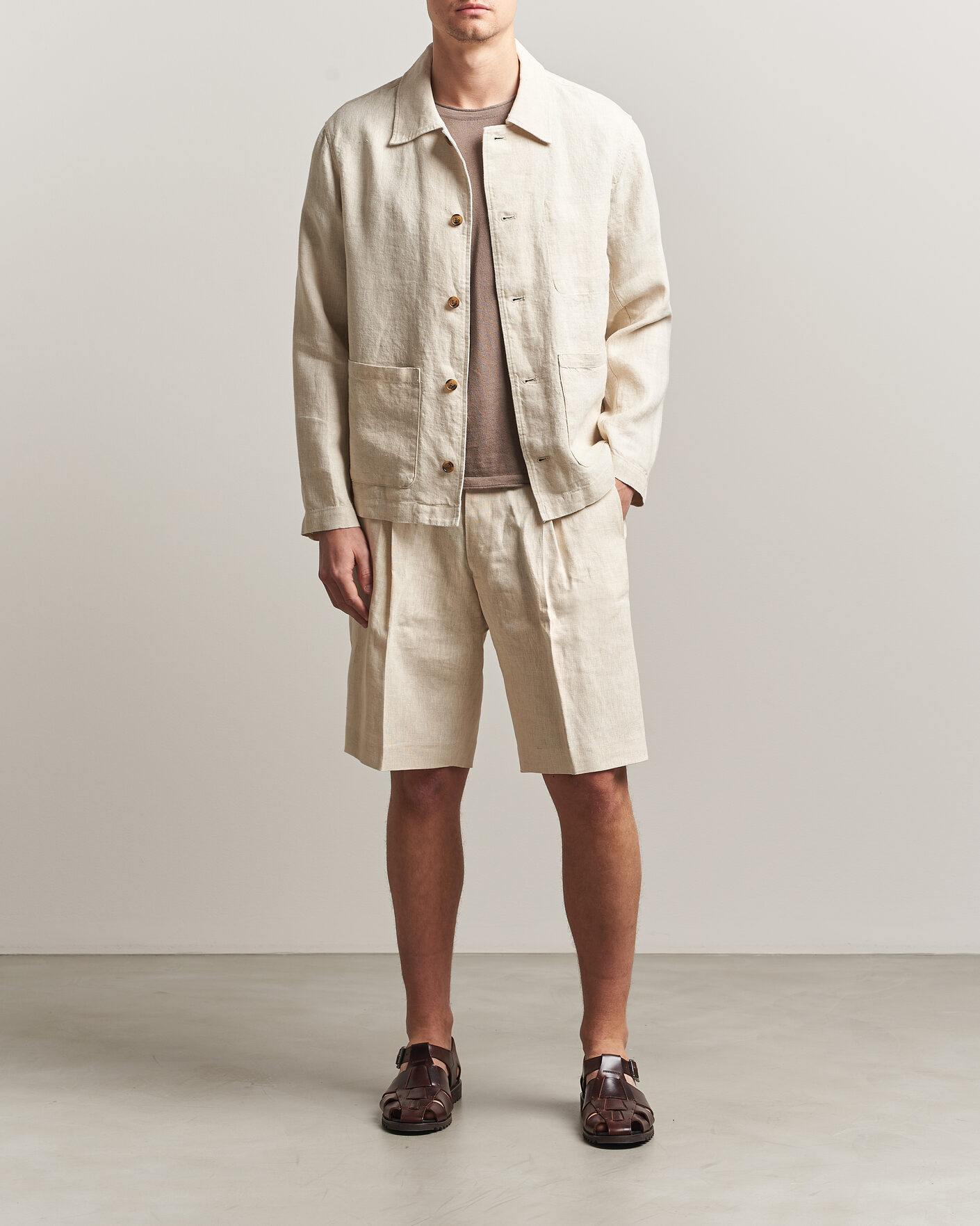 Herre | Skjorter | NN07 | Morgan Linen Overshirt Oat