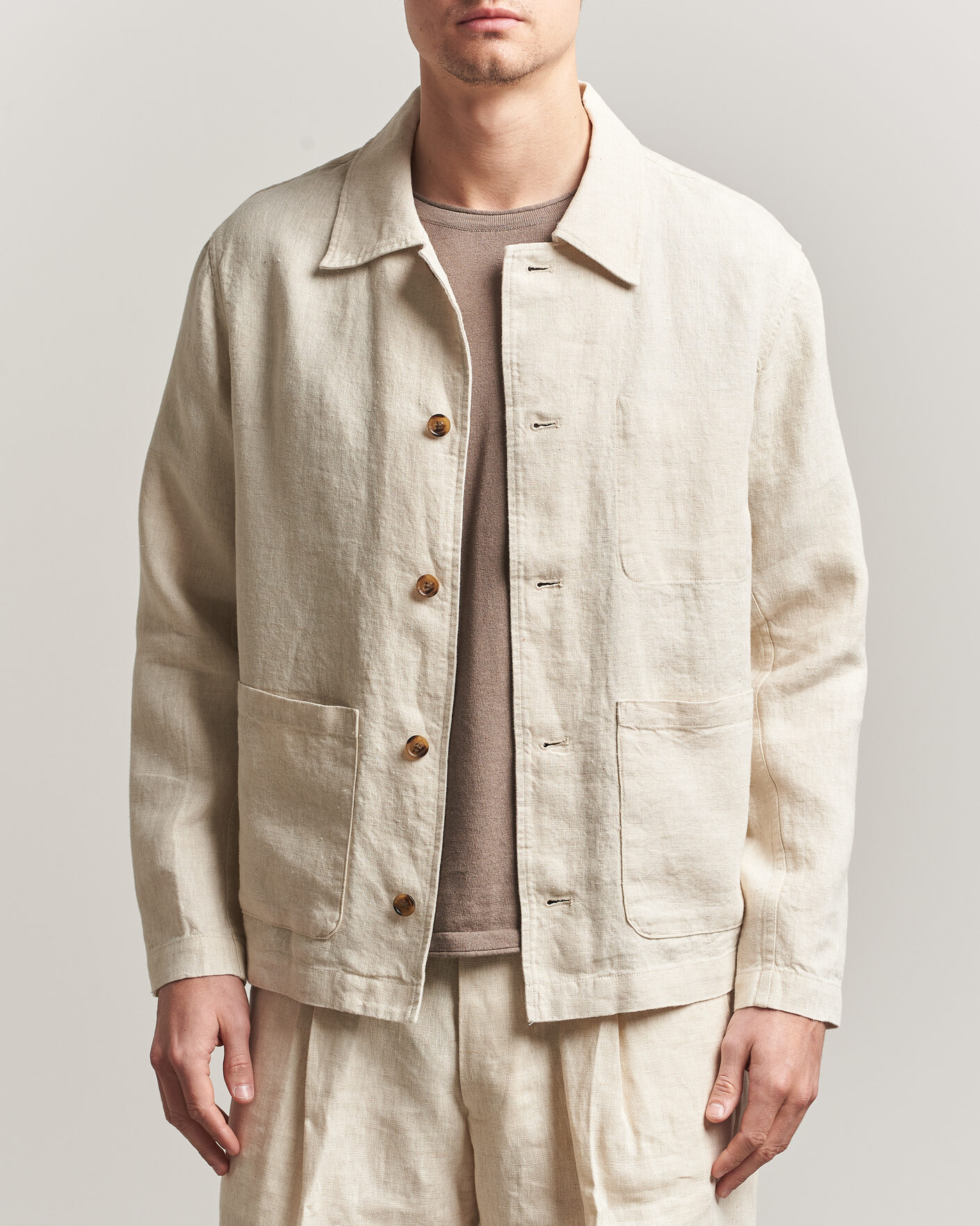 Herre | Skjorter | NN07 | Morgan Linen Overshirt Oat