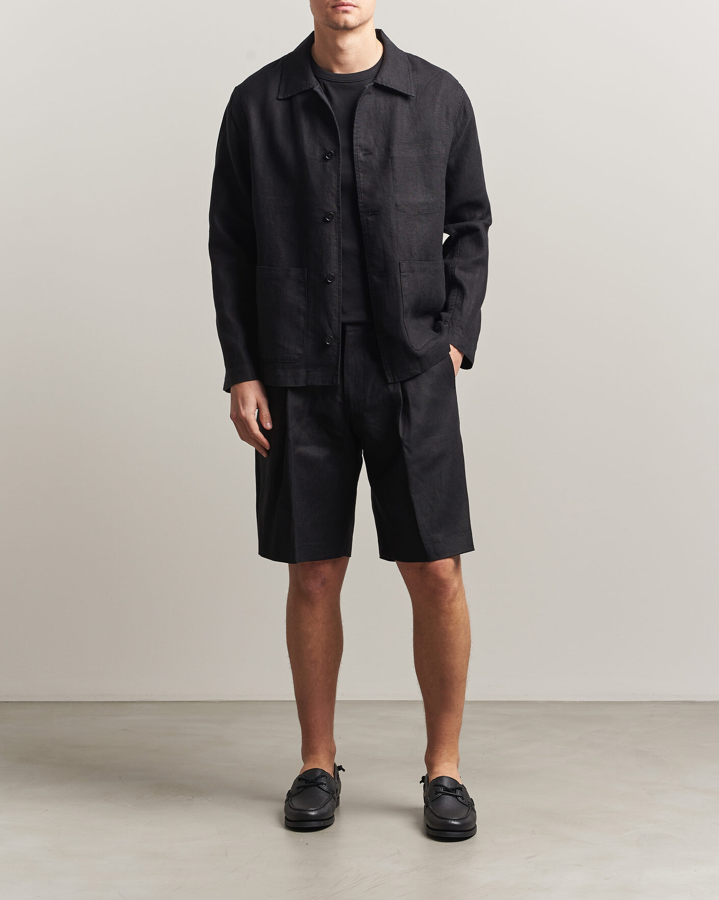 Herre | Skjorter | NN07 | Morgan Linen Overshirt Black