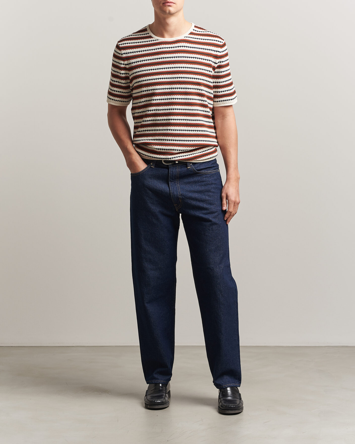 Herre | T-Shirts | NN07 | Bari Knitted Striped T-Shirt Multi