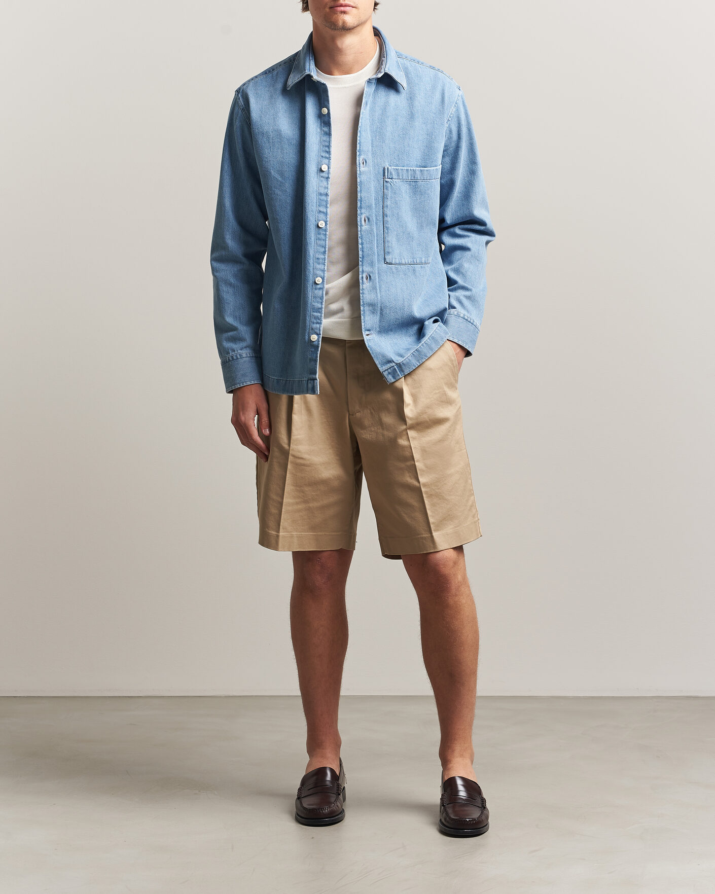 Herre | Shorts | NN07 | Kay Relaxed Fit Cotton Drawstring Shorts Desert Khaki