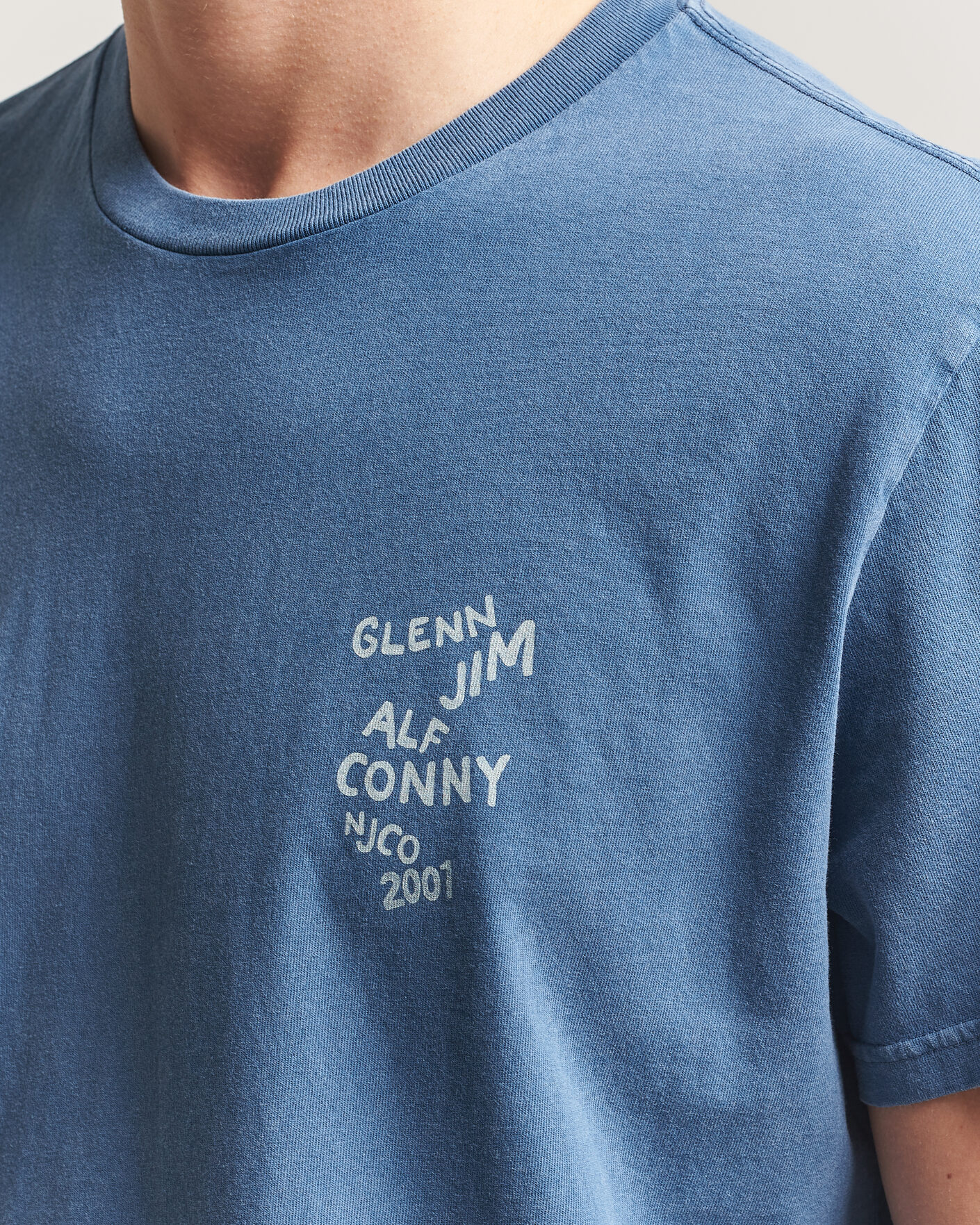 Herre | T-Shirts | Nudie Jeans | Roy OG Line-Up T-Shirt French Blue