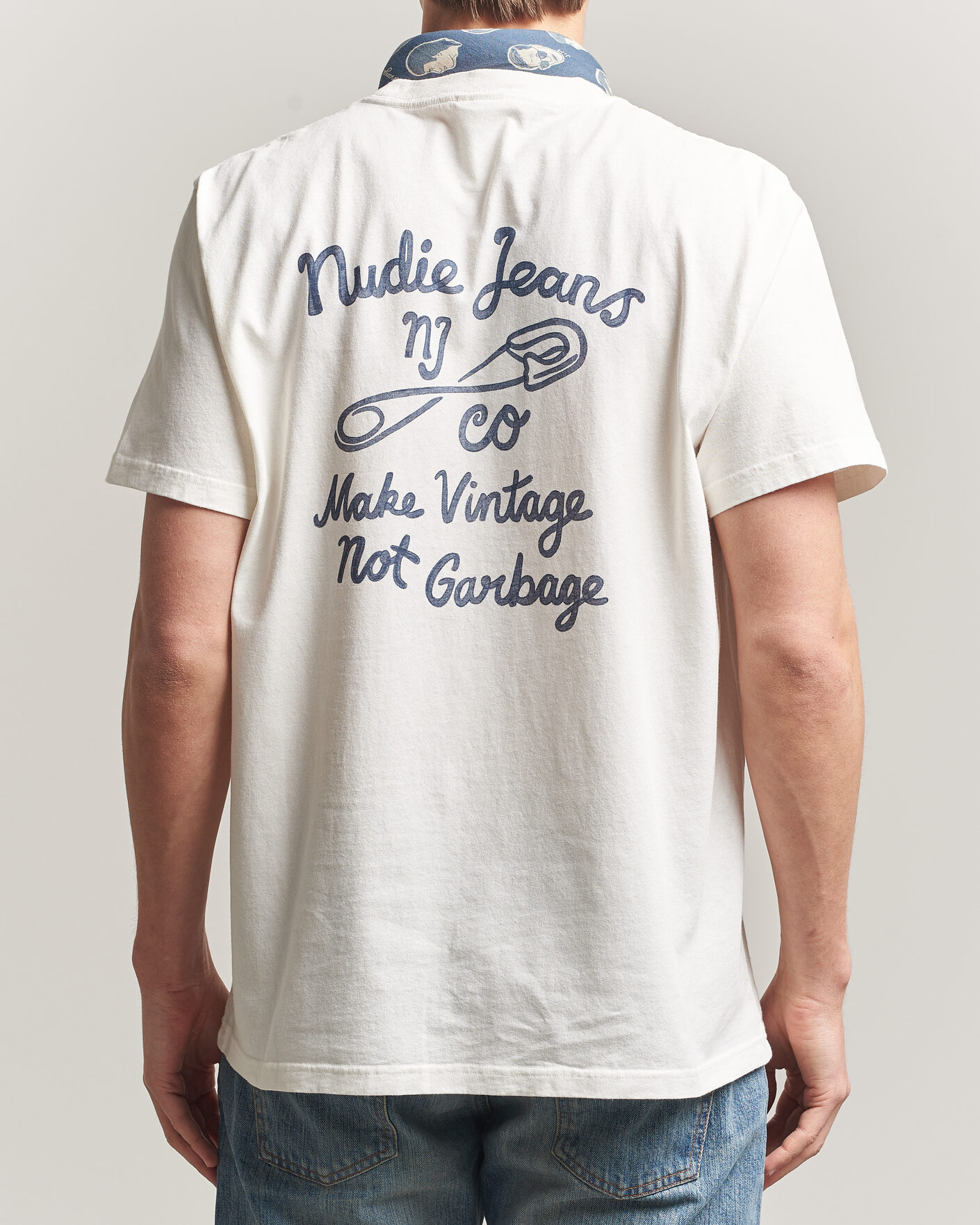 Herre | T-Shirts | Nudie Jeans | Roy NJCO Pin T-Shirt Chalk White