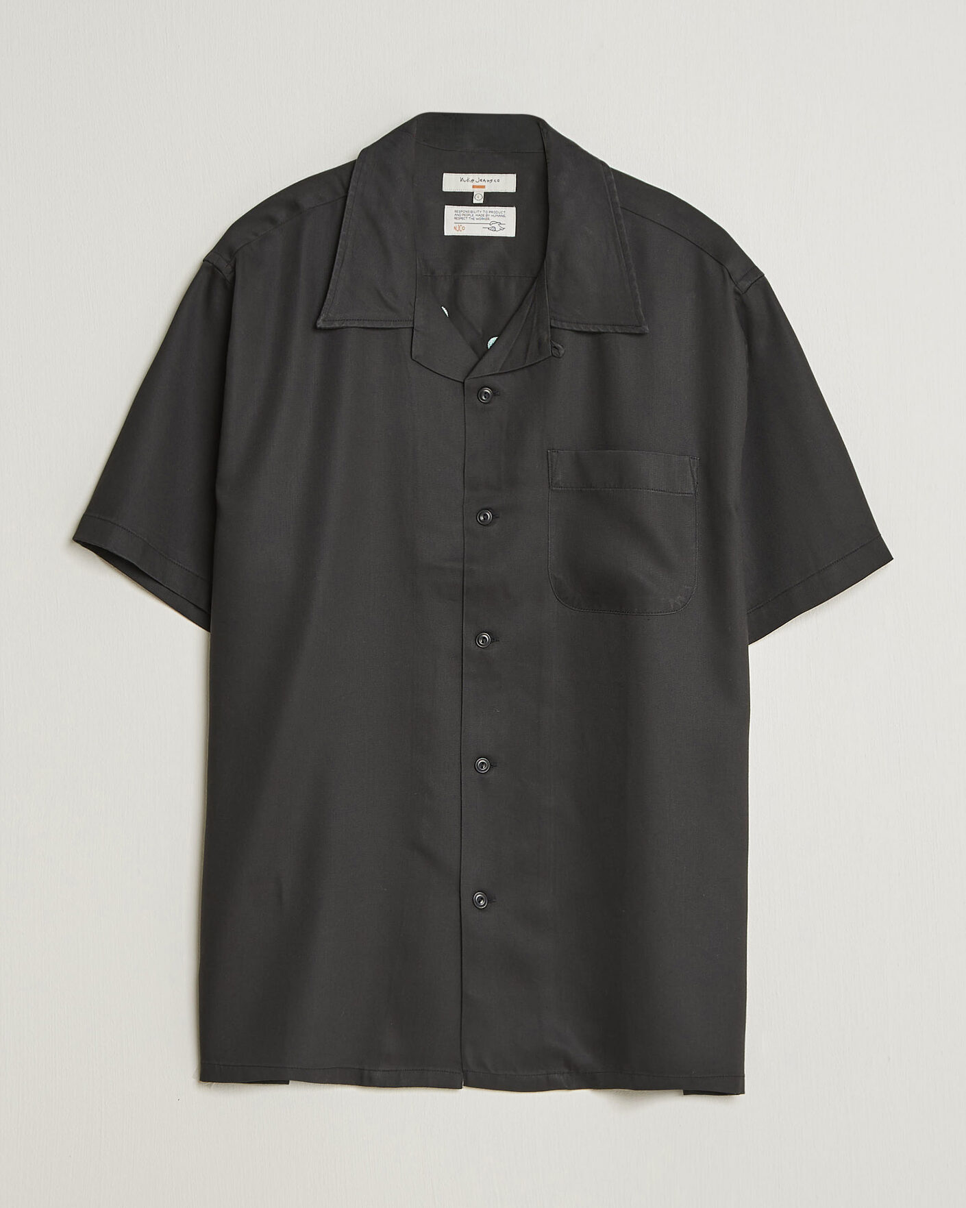 Herre | Skjorter | Nudie Jeans | Arthur Bowling Shirt Saftey Pi Black