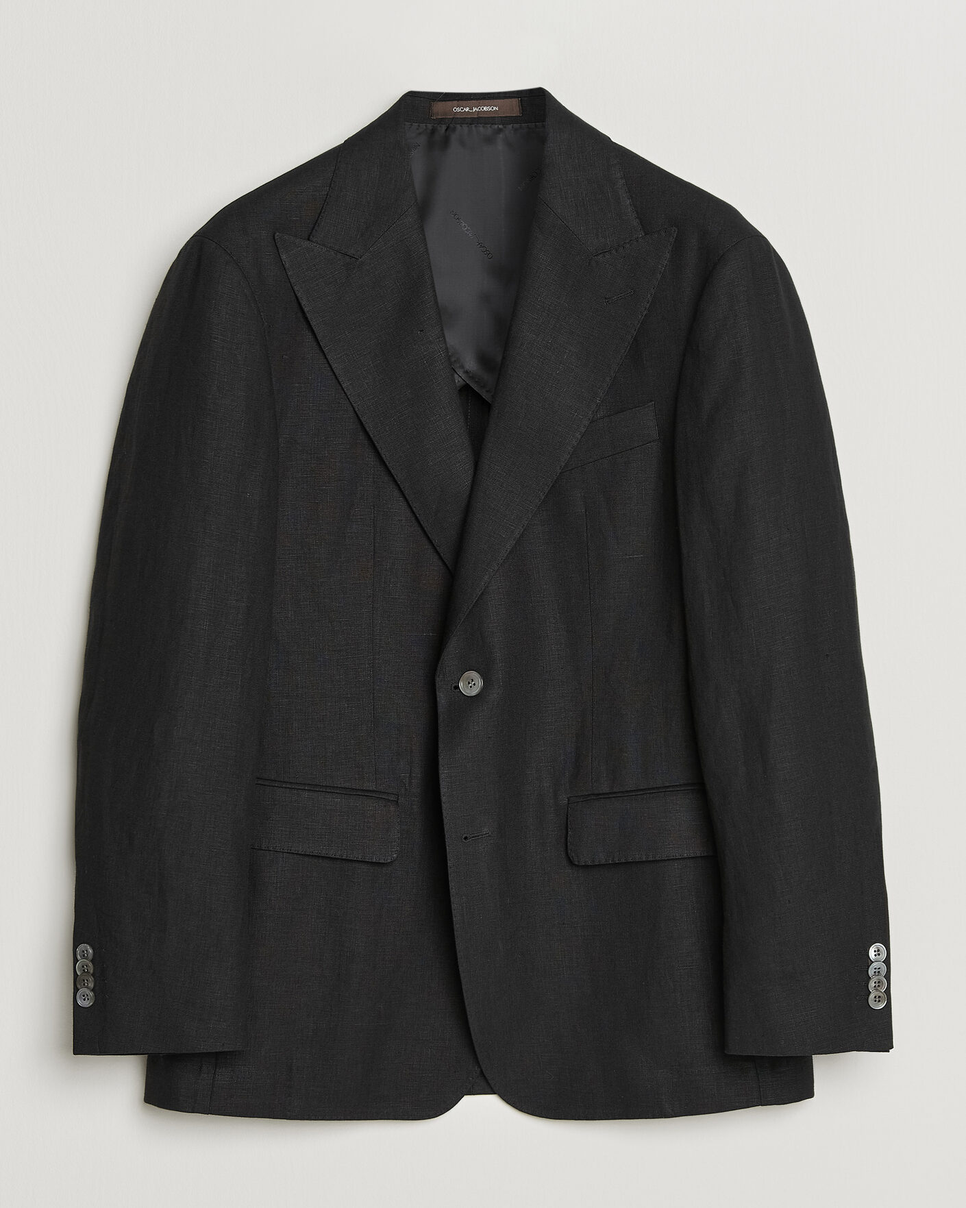 Herre | Dressjakker | Oscar Jacobson | Rufus Soft Linen Blazer Black