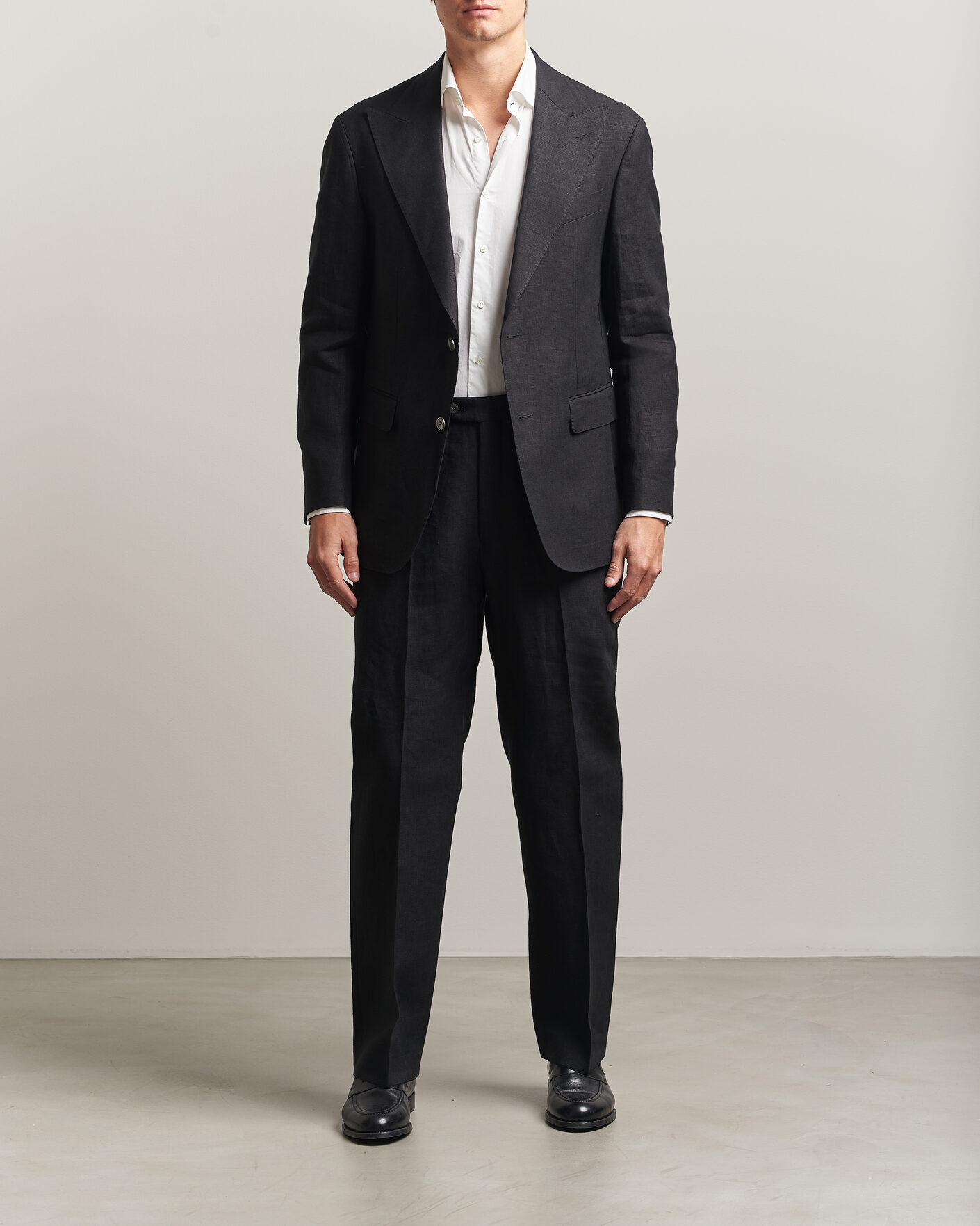 Herre | Dressjakker | Oscar Jacobson | Rufus Soft Linen Blazer Black
