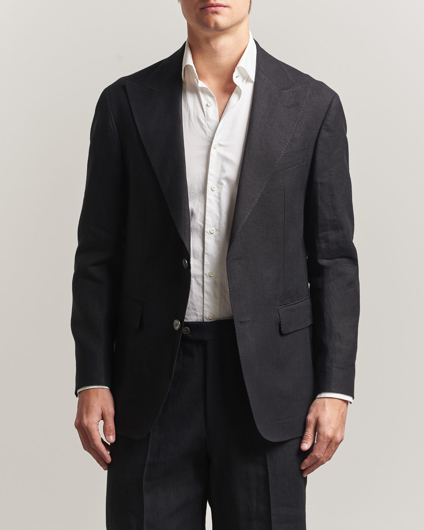 Herre | Dressjakker | Oscar Jacobson | Rufus Soft Linen Blazer Black