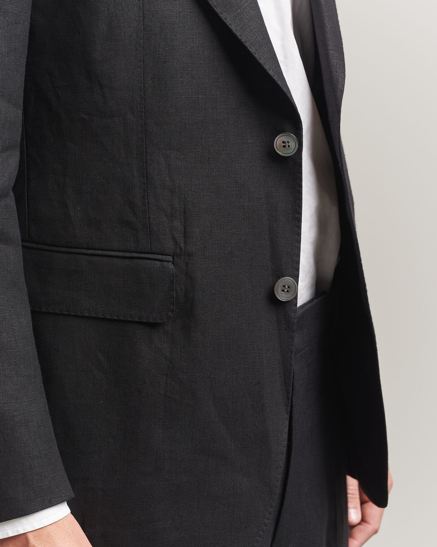Herre | Dressjakker | Oscar Jacobson | Rufus Soft Linen Blazer Black