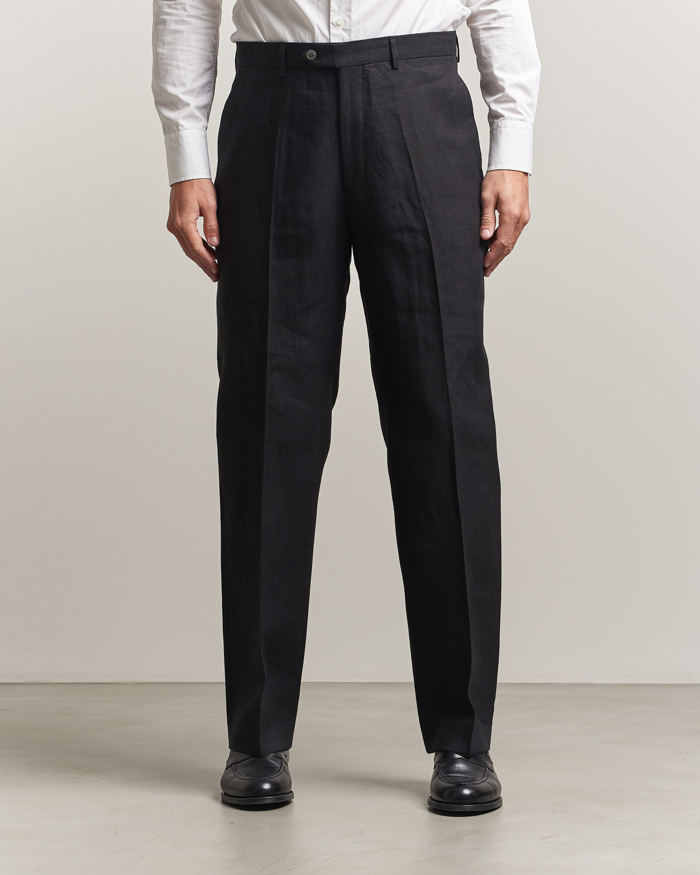 Herre | Bukser | Oscar Jacobson | Dell S Linen Trousers Black