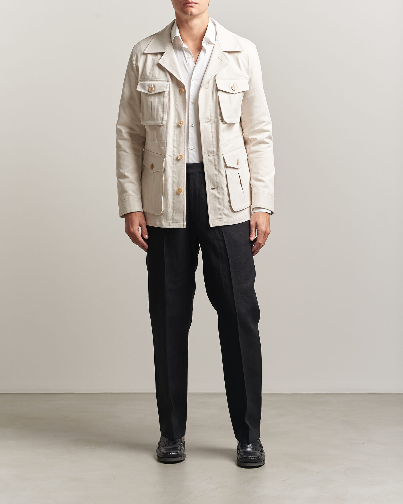 Herre | Jakker | Oscar Jacobson | Sirolo Shirt Jacket Off White