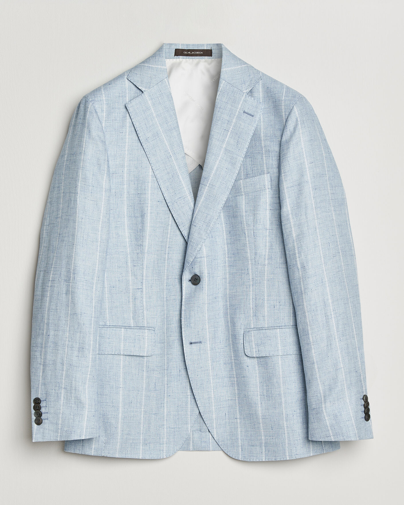 Herre | Dressjakker | Oscar Jacobson | Ferry Soft Linen/Cotton Blazer Light Blue