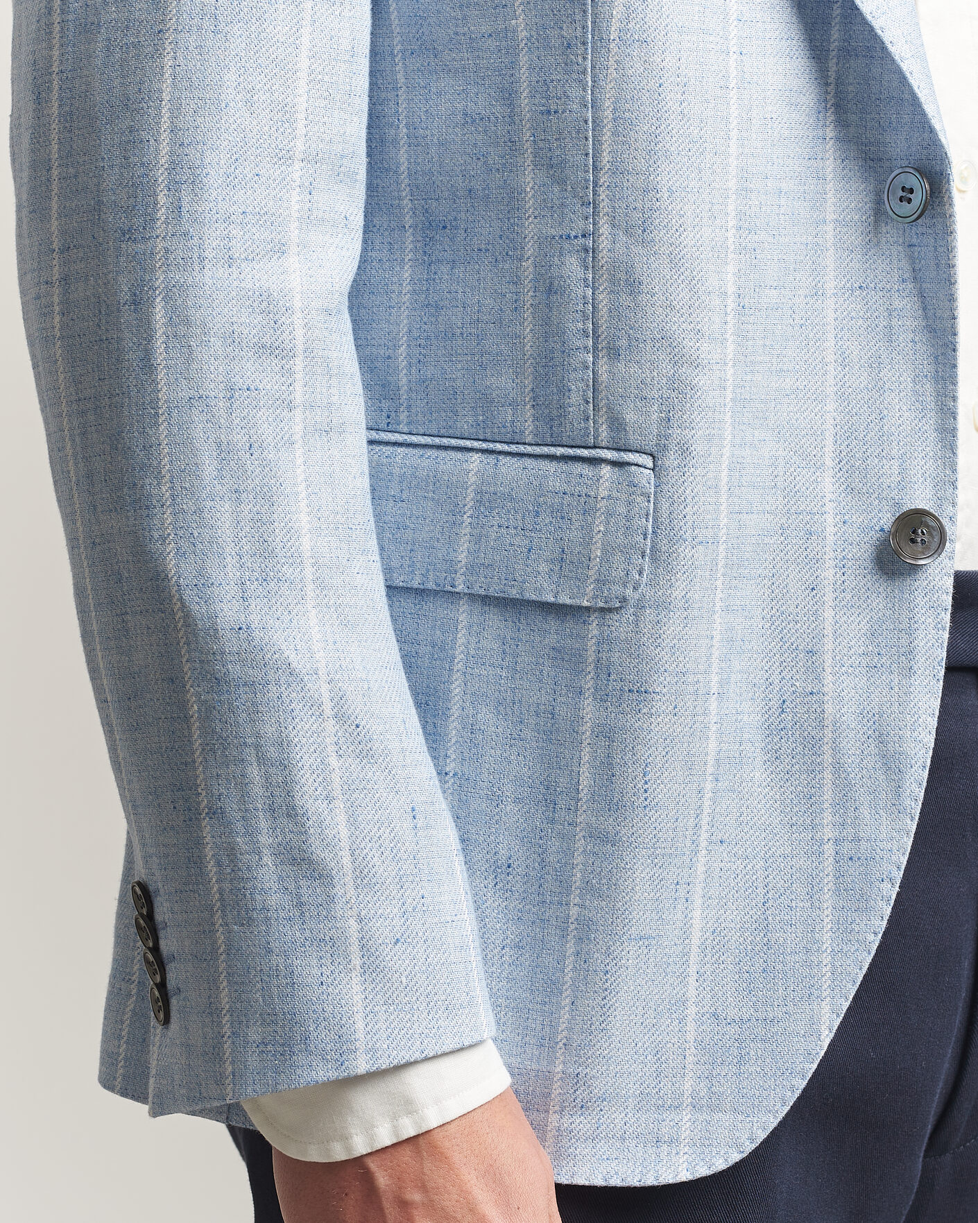 Herre | Dressjakker | Oscar Jacobson | Ferry Soft Linen/Cotton Blazer Light Blue