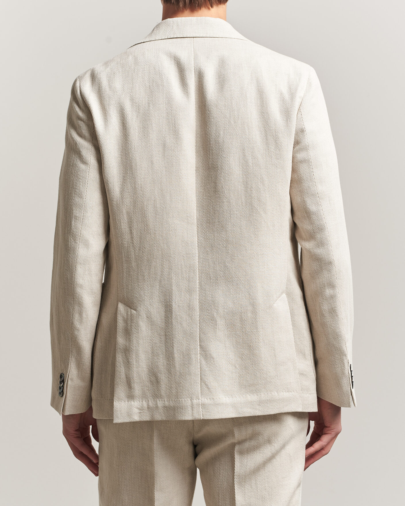 Herre | Dressjakker | Oscar Jacobson | Ferry Patch Cotton/Linen Blazer Off White