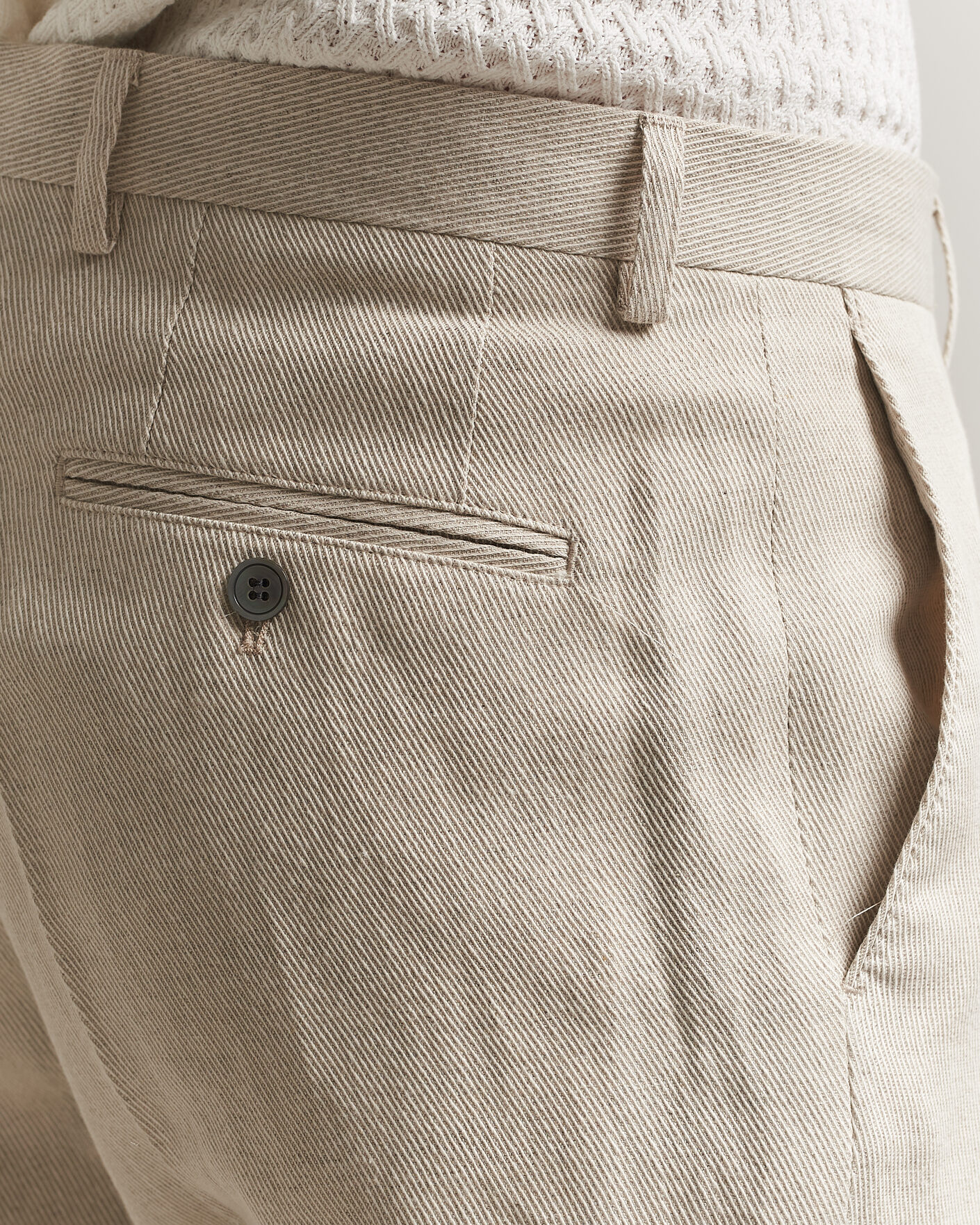 Herre | Bukser | Oscar Jacobson | Dell Cotton/Linen Trousers Off White