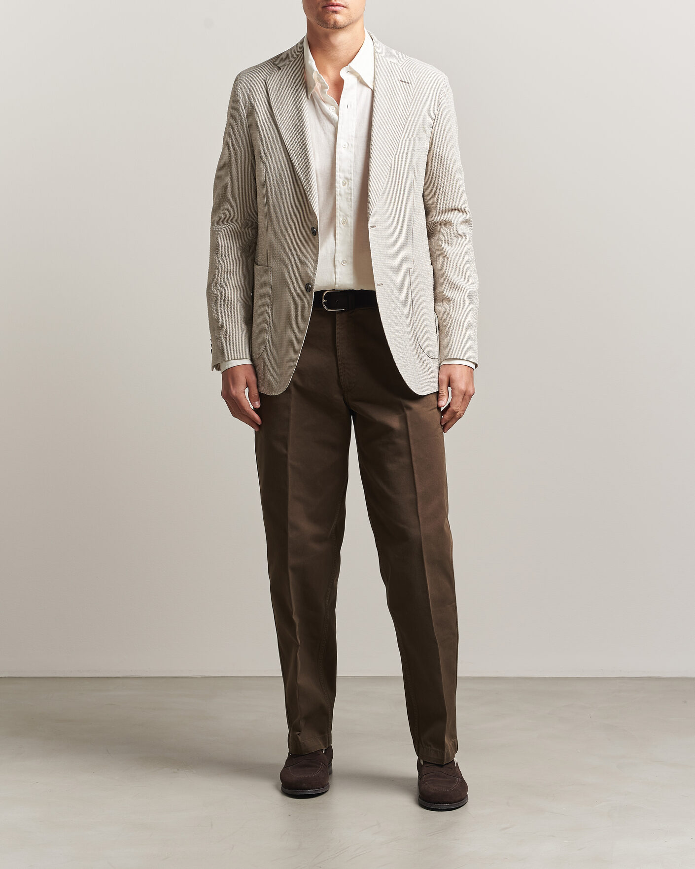 Herre | Dressjakker | Oscar Jacobson | Ferry Patch Soft Blazer Brindle Beige