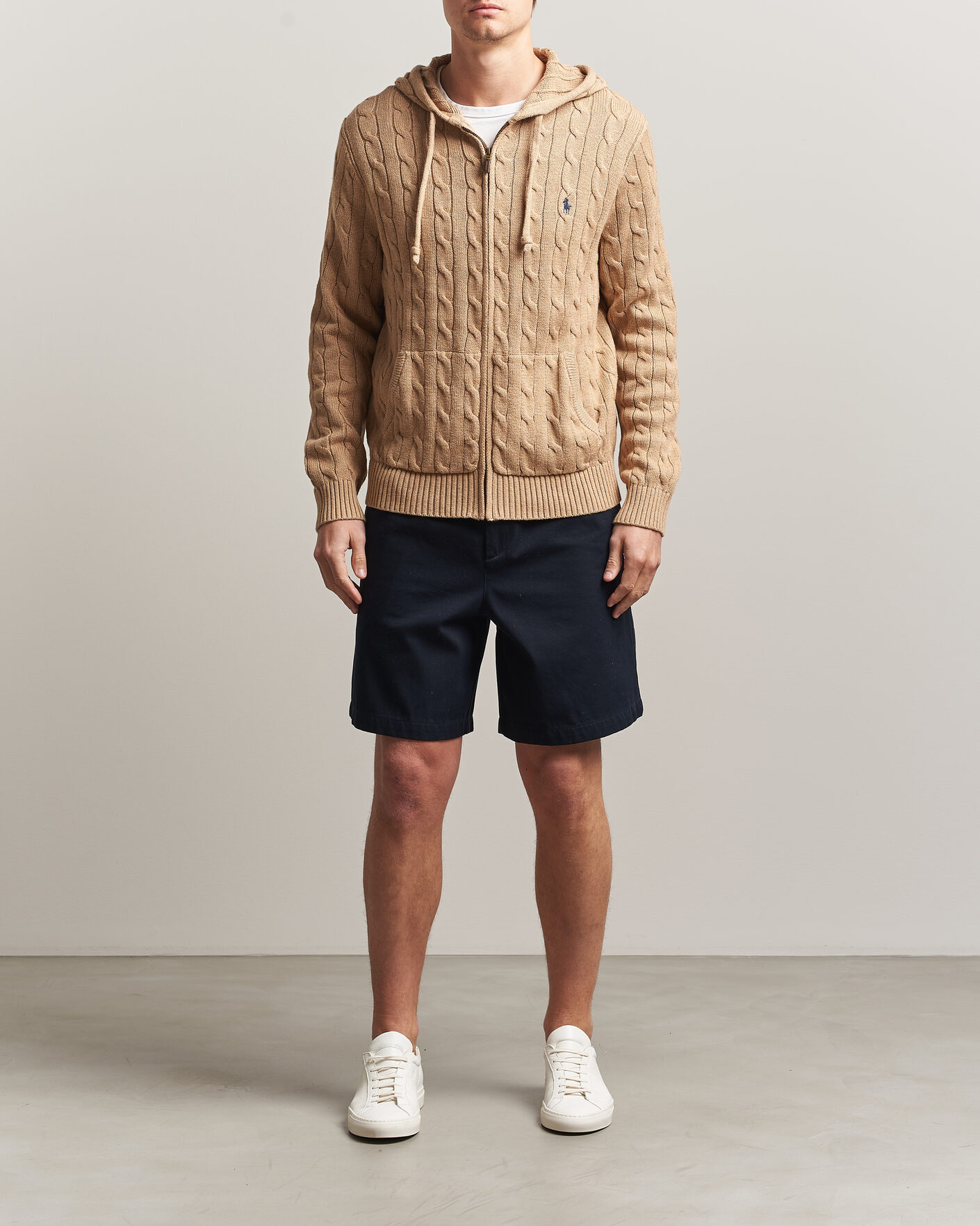 Herre | Gensere | Polo Ralph Lauren | Knitted Full Zip Sweater Camel Melange