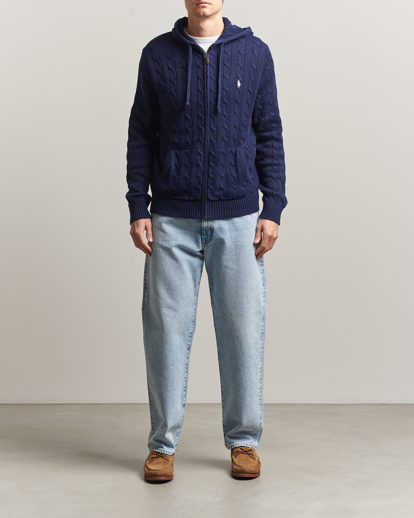 Herre | Gensere | Polo Ralph Lauren | Knitted Full Zip Sweater Bright Navy