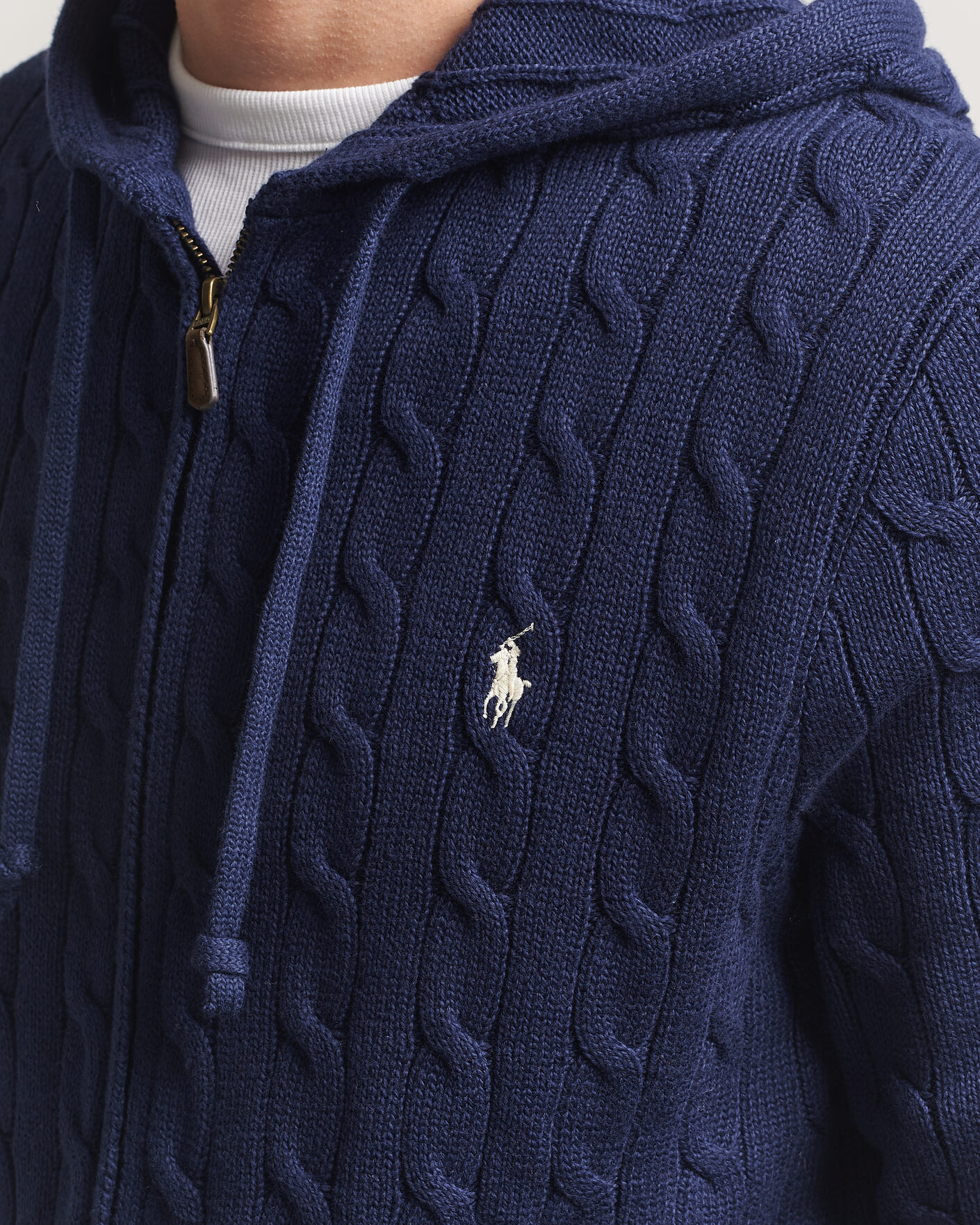 Herre | Gensere | Polo Ralph Lauren | Knitted Full Zip Sweater Bright Navy