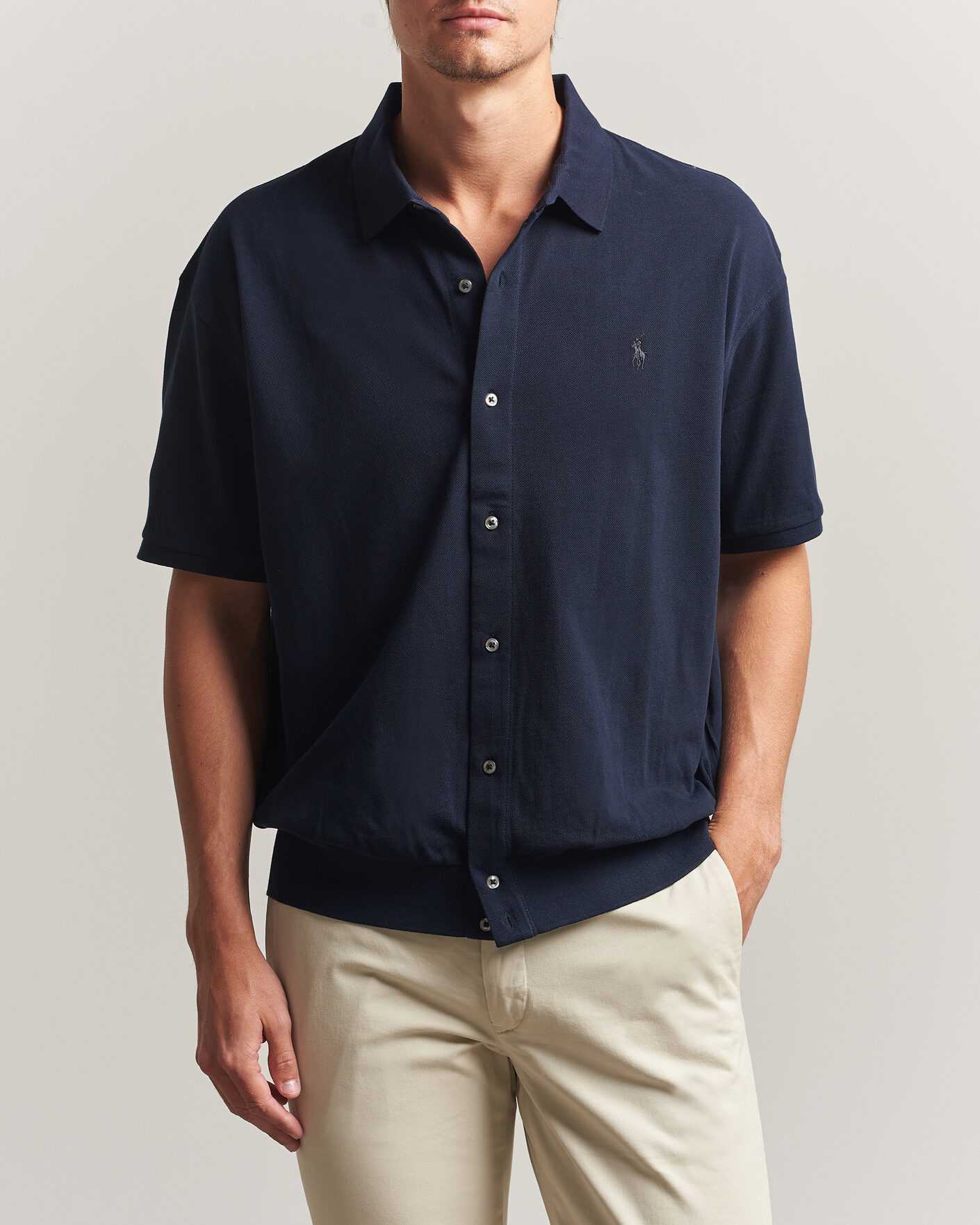 Herre | Pikéer | Polo Ralph Lauren | Buttoned Polo Aviator Navy