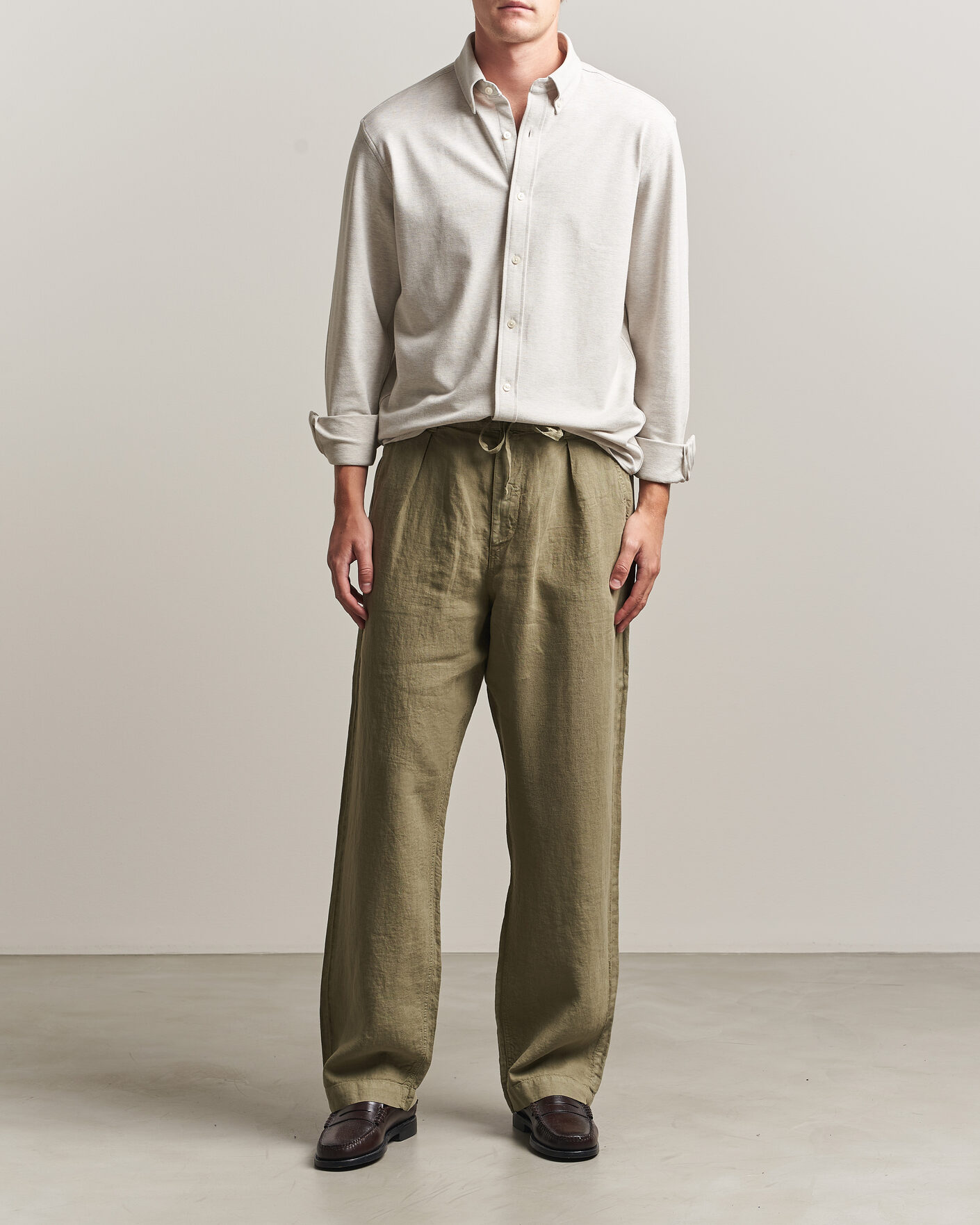 Herre | Bukser | Polo Ralph Lauren | Easy Fit Pleated Trousers Sage Green